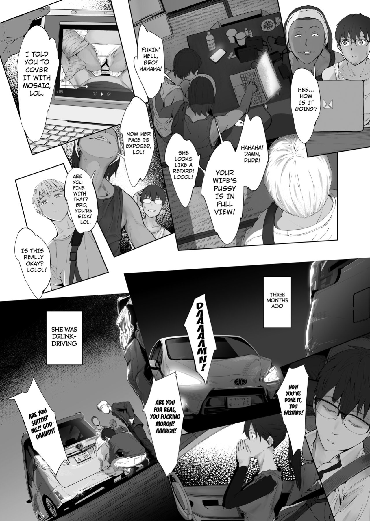 [oilan (Yamada Tarou)] Fuufu to Yavai Yatsura to Gakusei to | A Married Couple, Ruffians, and a Student [Kuraudo]