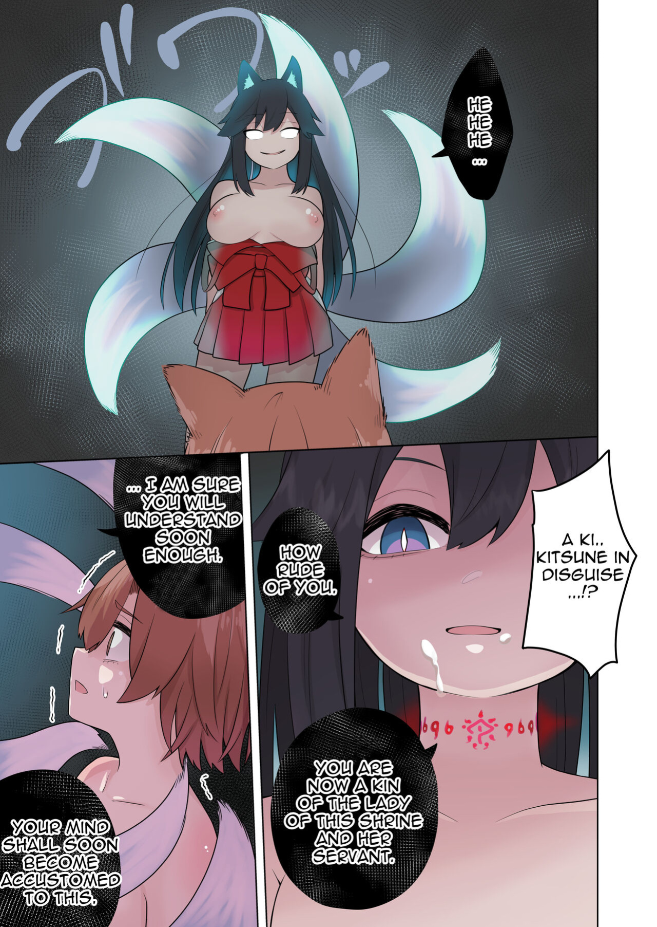 [Amuai Okashi Seisakusho (Ahoge Kinoko)] Inran Kitsune Musume no Kamikakushi [Quatloco]