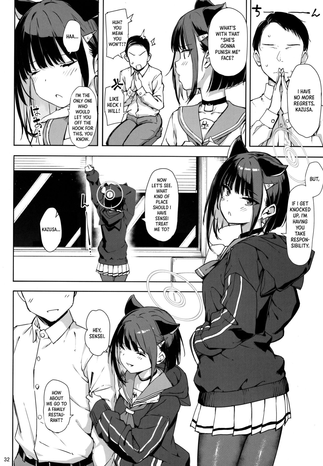 (C101) [Jenoa Cake (Takayaki)] Kuroneko wa Otoshigoro | The Black Cat is of Age (Blue Archive) [Panatical]