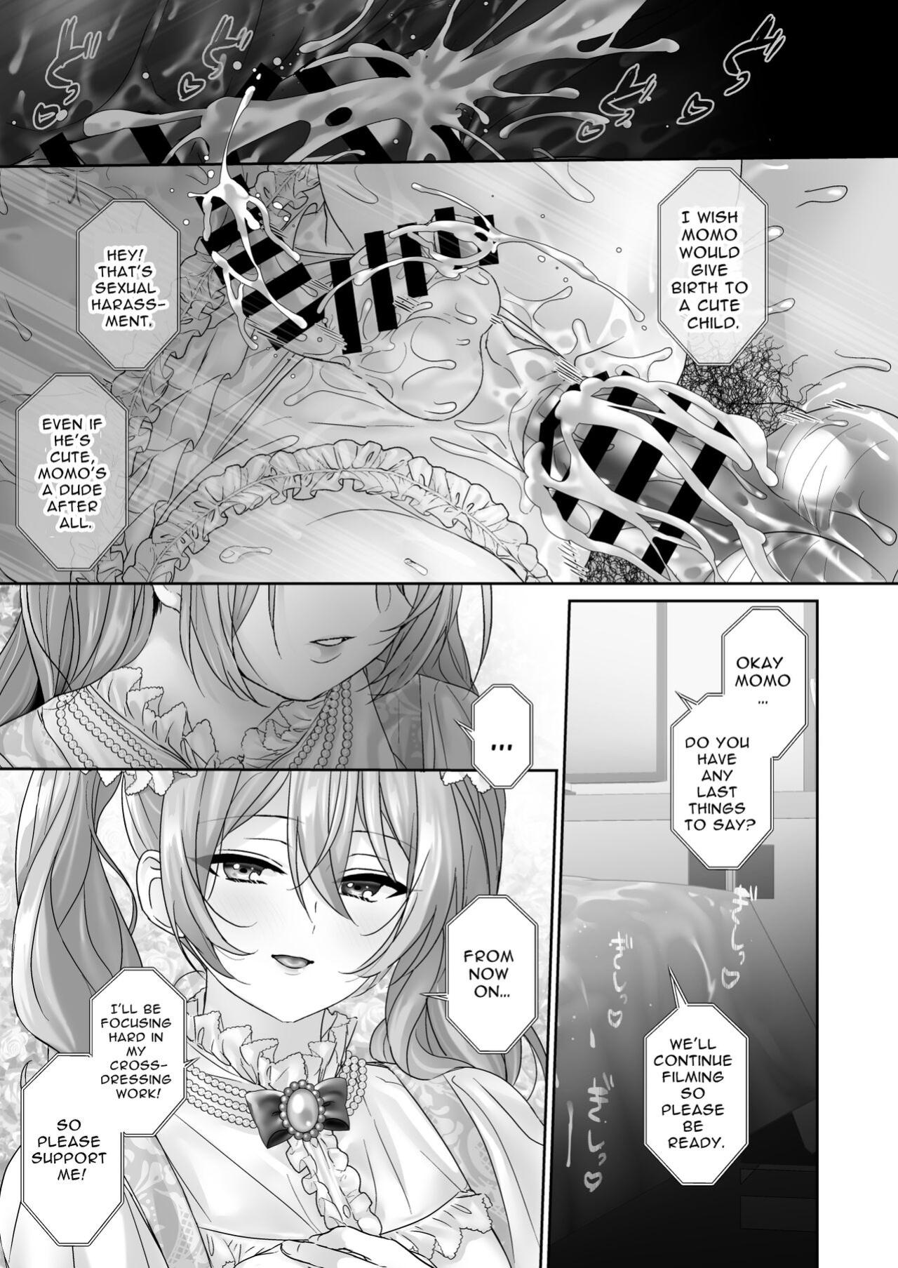 [Koko de Chikubi o Hitotsumami (Juurouta)] Josou Model wa Mesu Ochi shitenai | The Crossdressing Model Remains Unspoiled