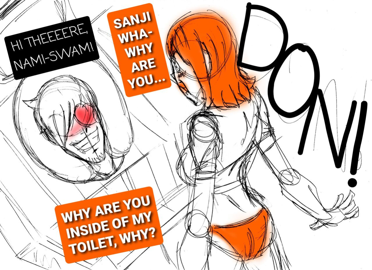 [kaemede] Nami troubles at the bathroom... (One Piece)