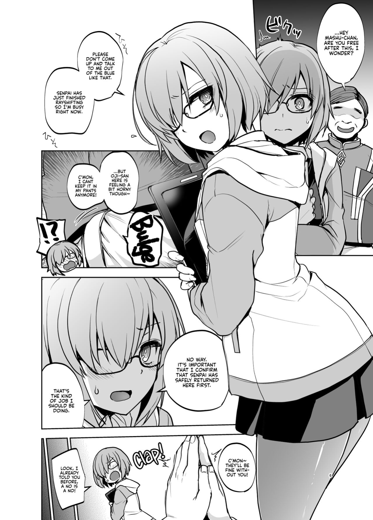 (C101) [Touketsu Shamen (Touketsu)] Mashu Must Deal with this Pushy n' Lusty Oji-san Whenever Senpai is Busy Rayshifting! (Fate/Grand Order) [Kyuume]
