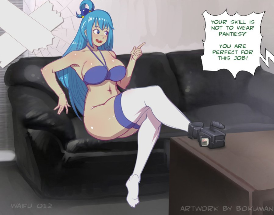 Bokuman Waifu on couch renewed