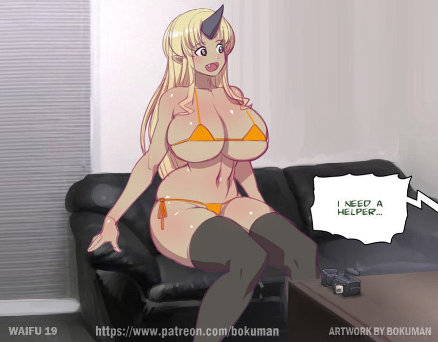 Bokuman Waifu on couch renewed