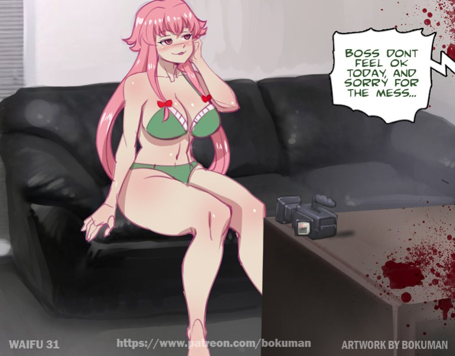 Bokuman Waifu on couch renewed