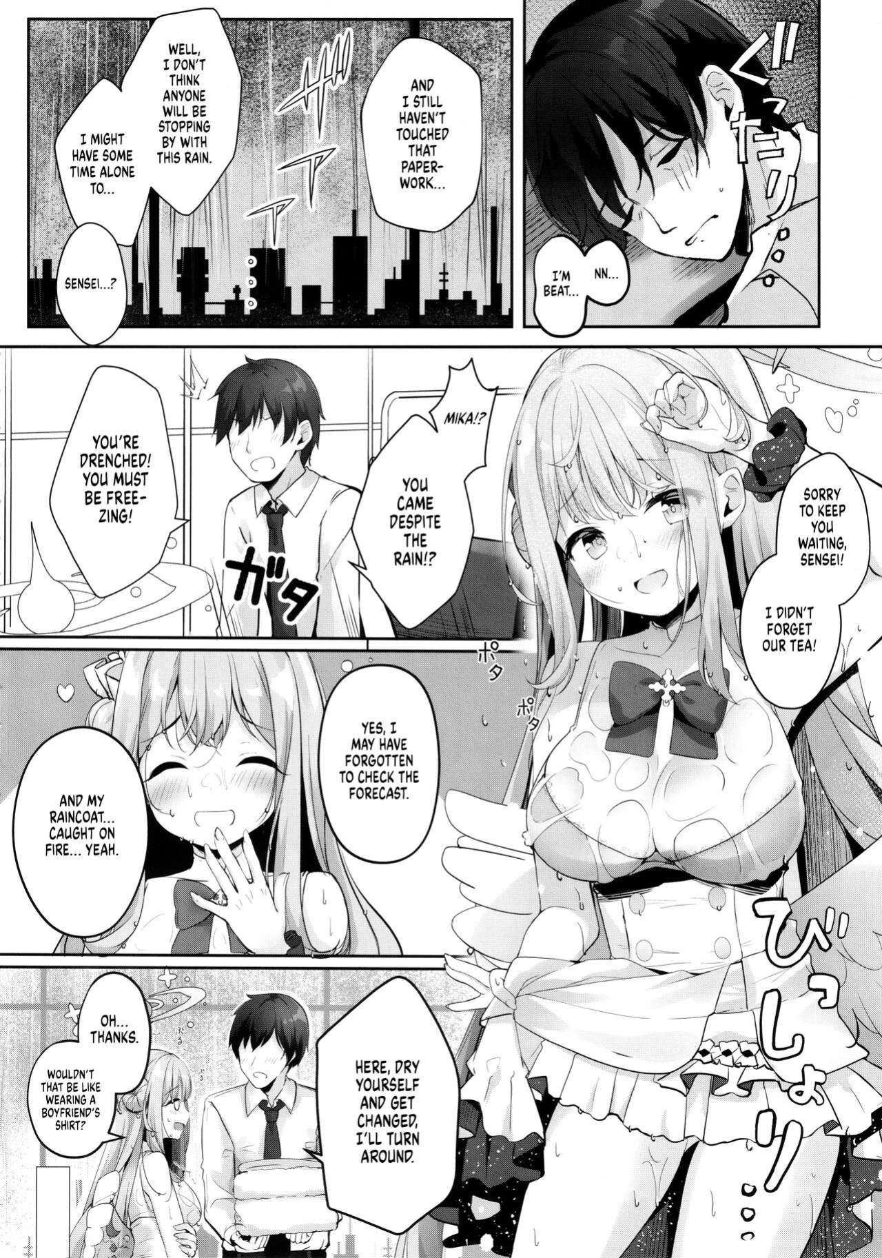 (C101) [Kinokomushin (Kinokomushi)] Mika to Amayadori | Sweet Shelter with Mika (Blue Archive) [Shiromaru]