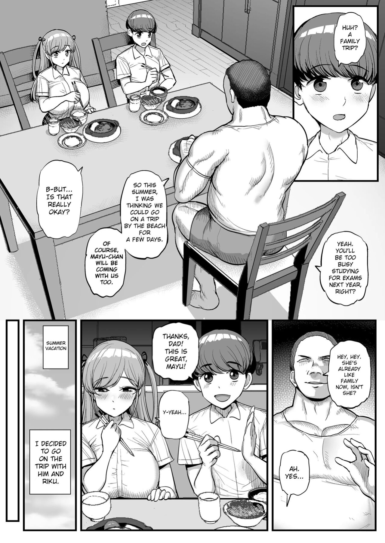 [Sanman Sanzen Koiking (Tyranu)] Minimum Kanojo wa Oyaji no Seidorei -Kazoku Ryokou Hen- | My Petite Girlfriend Is My Dad's Sex Slave ~Family Trip~