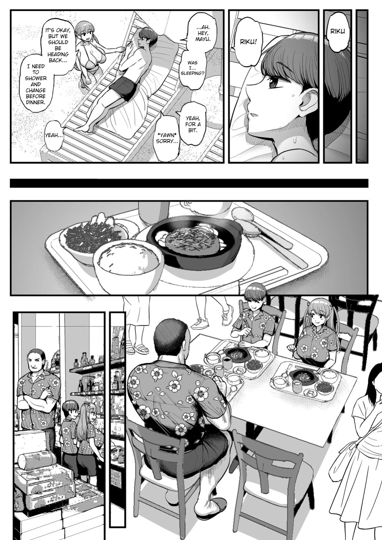 [Sanman Sanzen Koiking (Tyranu)] Minimum Kanojo wa Oyaji no Seidorei -Kazoku Ryokou Hen- | My Petite Girlfriend Is My Dad's Sex Slave ~Family Trip~