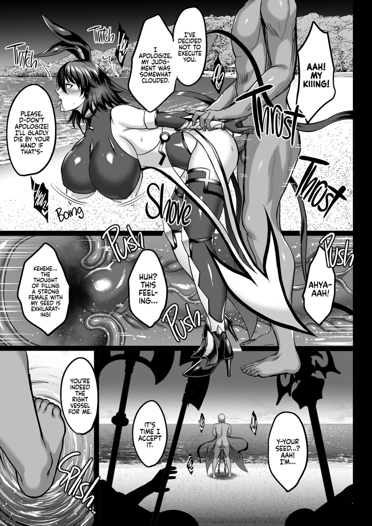 [Shouchuu MAC (Hozumi Kenji)] Shiranui Harami Ochi Ni | Shiranui's Impregnation 2 (Taimanin Yukikaze)