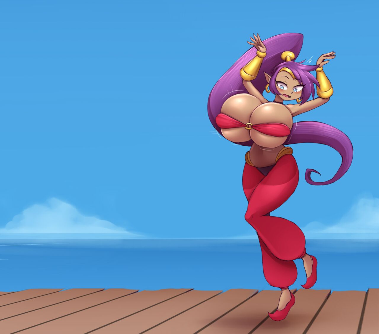 [Metachoke] Shantae Breast Expansion Compilation
