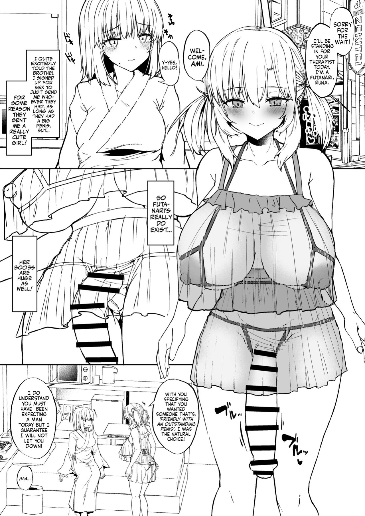 [Contamination (eigetu)] Josei Muke Fuuzoku Tanondara Futanari ga Kite Shinuhodo Ikasarete Hamaru Ohanashi | Fucked to Death After Putting In A Request At A Woman's Brothel [Mr_Person]