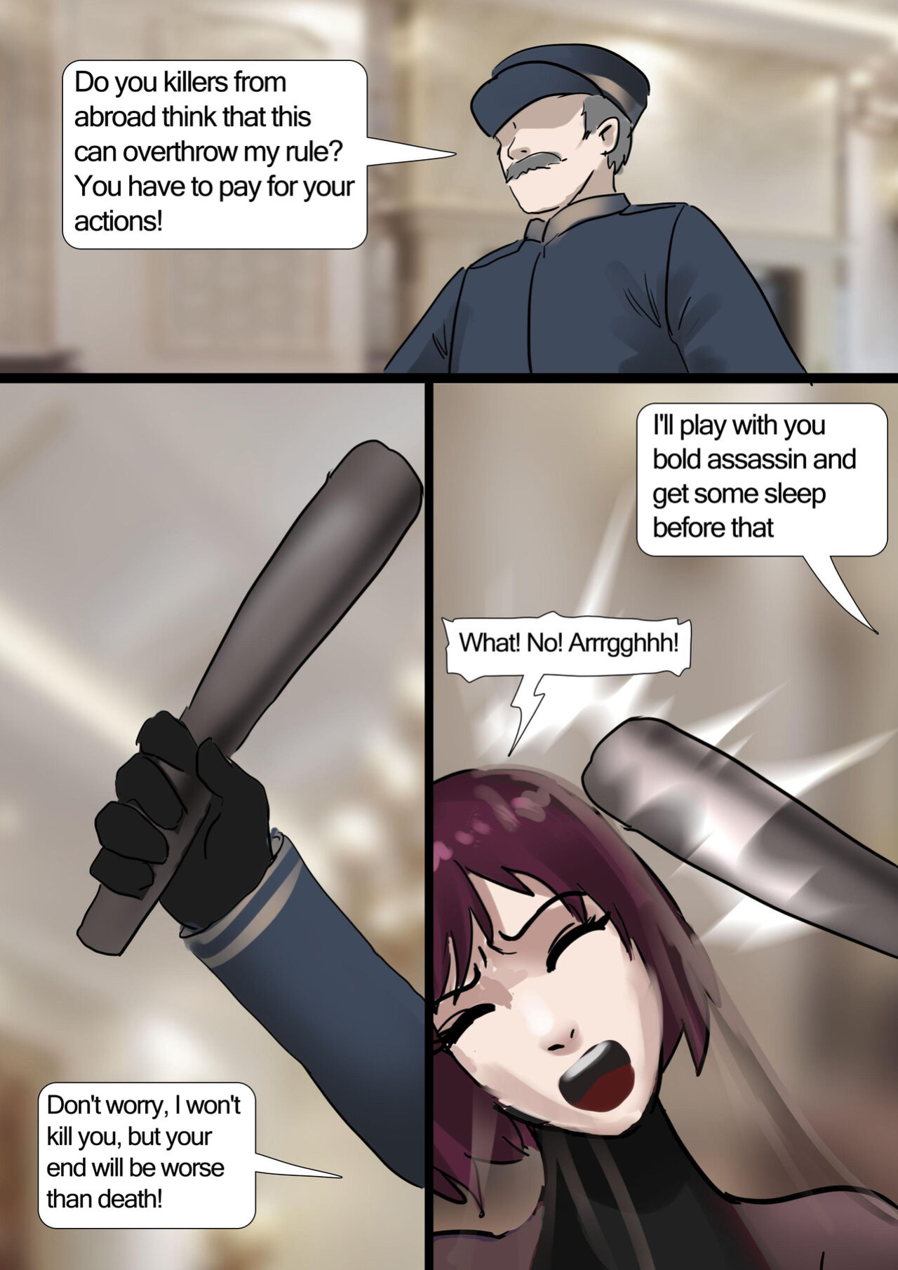 [King] Female_Assassin_in_Stockings_Restrains_Trap_to_Escape