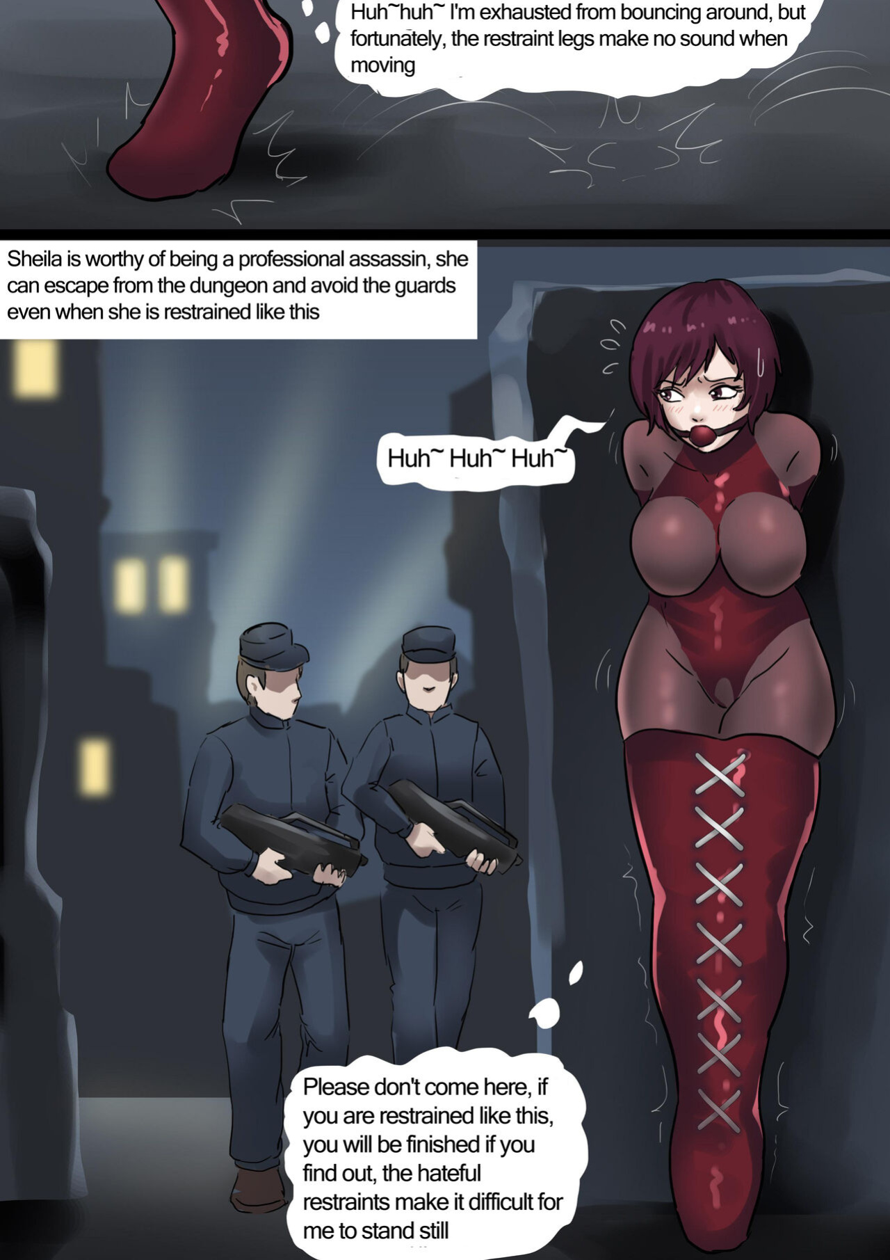 [King] Female_Assassin_in_Stockings_Restrains_Trap_to_Escape
