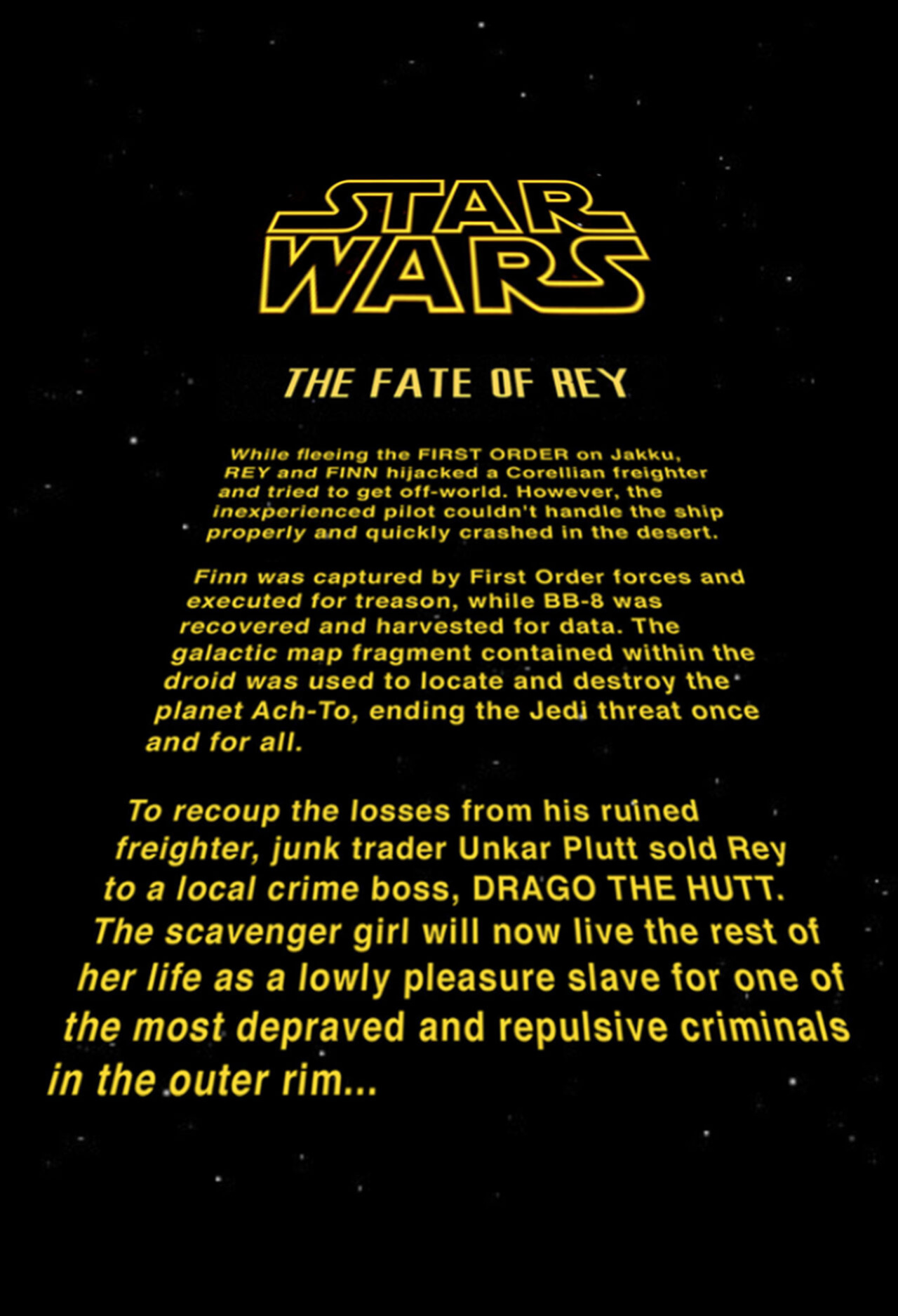 [Pegasus] Rey: Slave of the Hutt [COMPLETED]