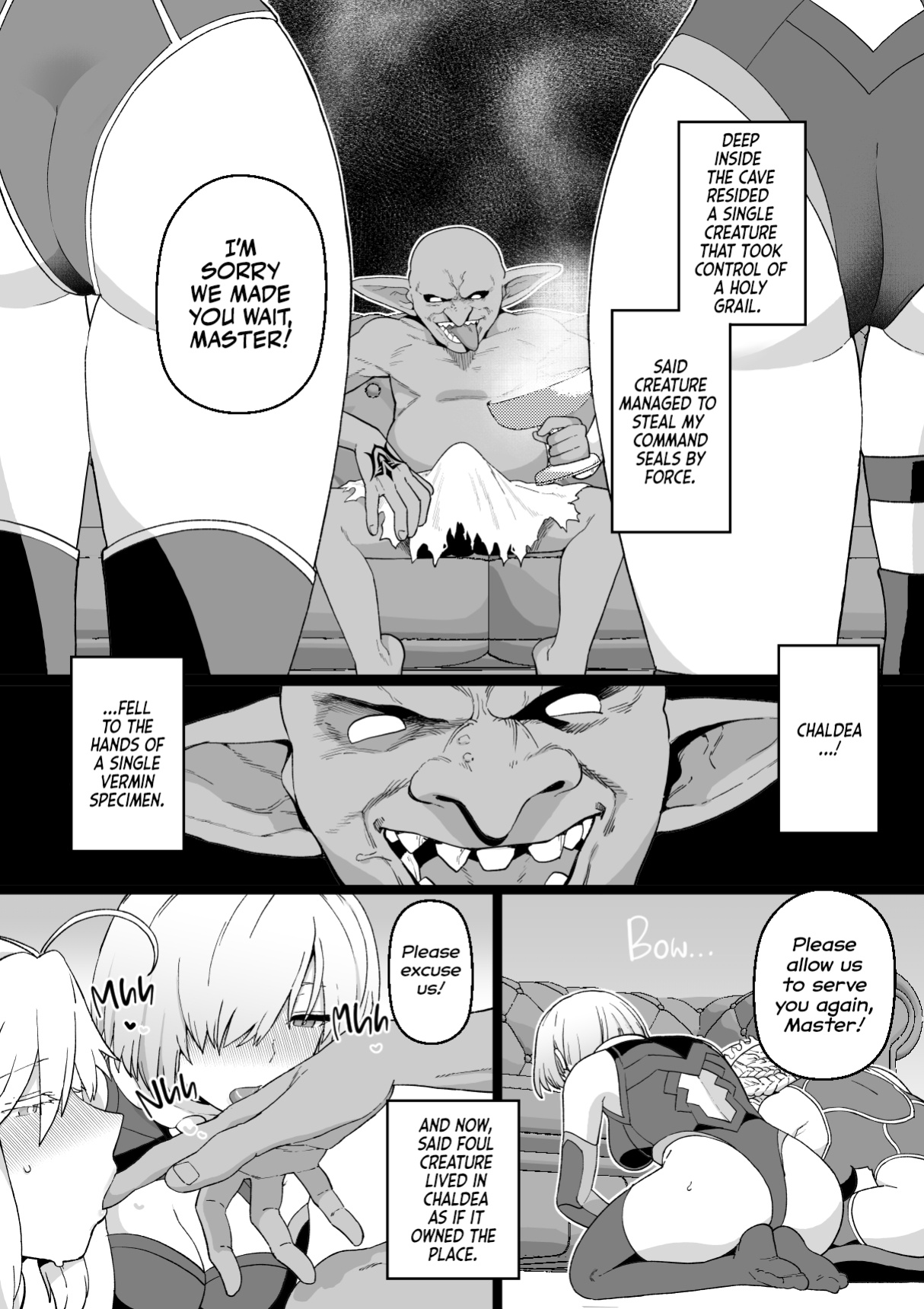 [Mo] Artoria to Mash, Goblin Kan Manga (Fate/Grand Order) | Artoria and Mashu Violated by a Goblin! [Team Rabu2]