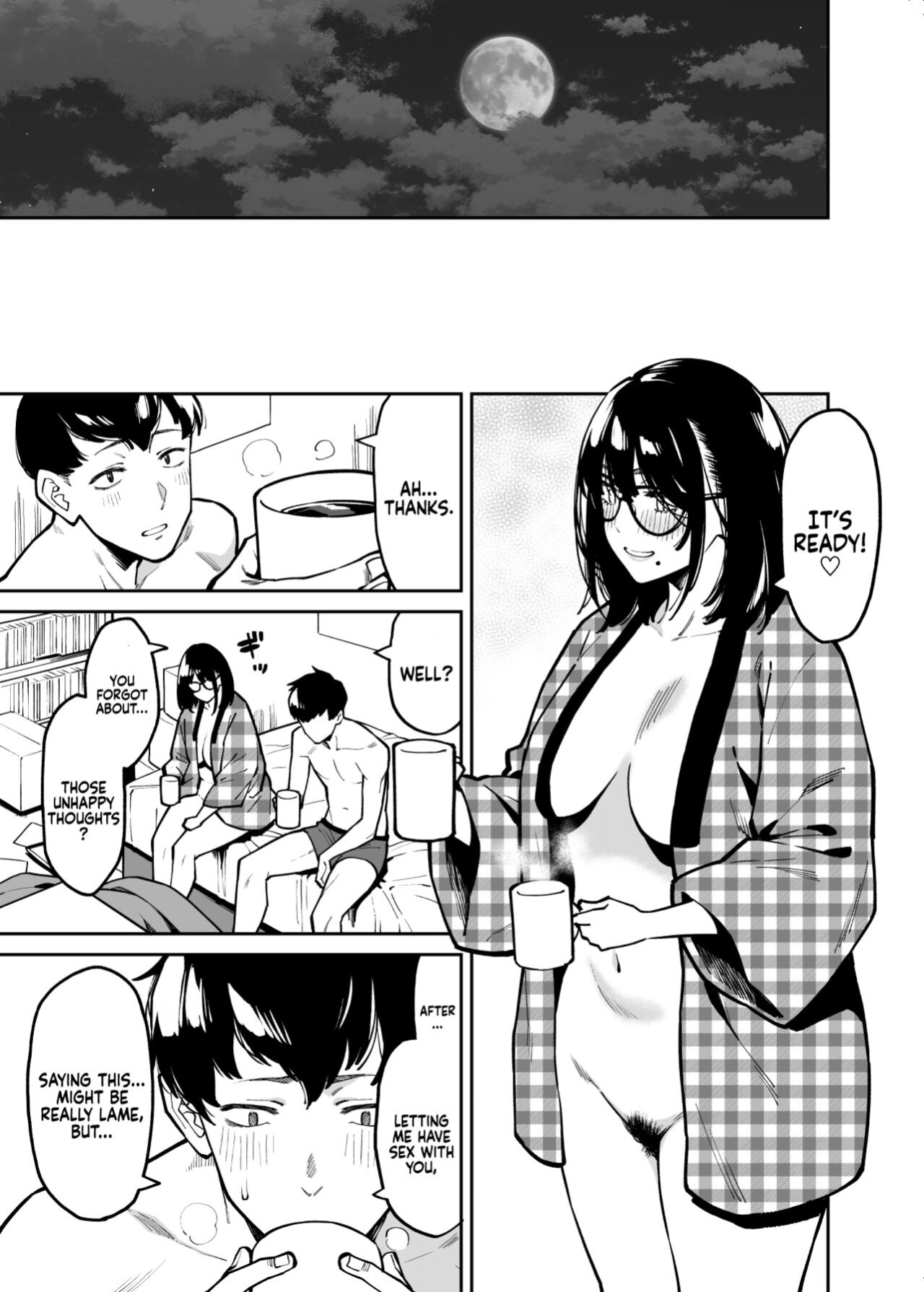 [Uchuusen Shoujigou (Shouji Nigou)] Otonari no Darashina Onee-san ni Nagusamerareru Hanashi | Comforted by the Sloppy Girl Next Door [Coffedrug]