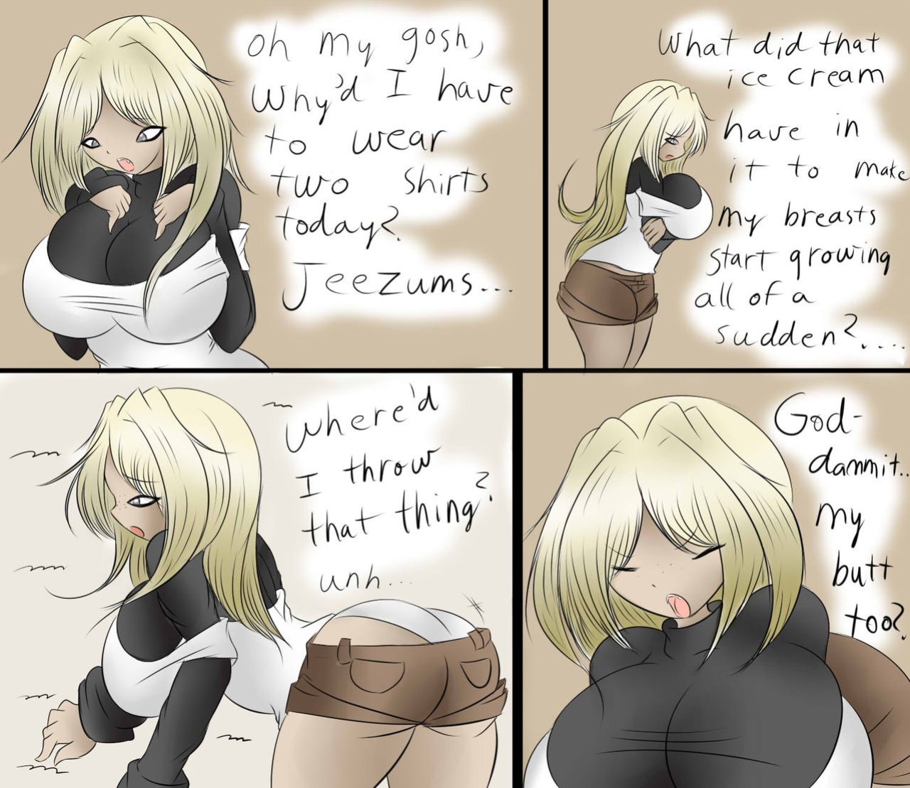 [DullVivid] Ice Cream Breast Expansion +New Pages/Redraws