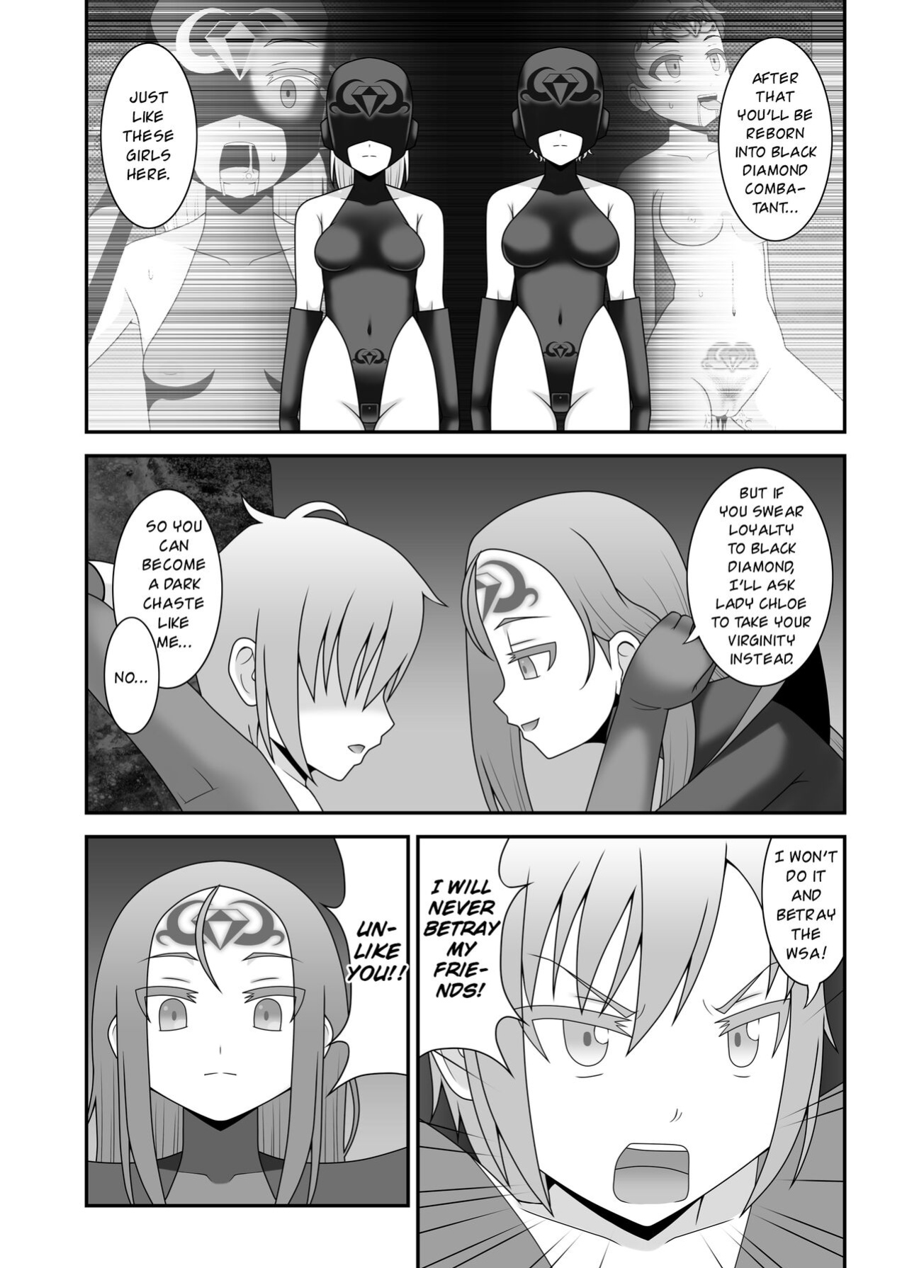 [STUDIO HP+ (IceLee)] Teisou Sentai Virginal Colors Ch.3 | Chastity Sentai Chaste Colors Ch. 3