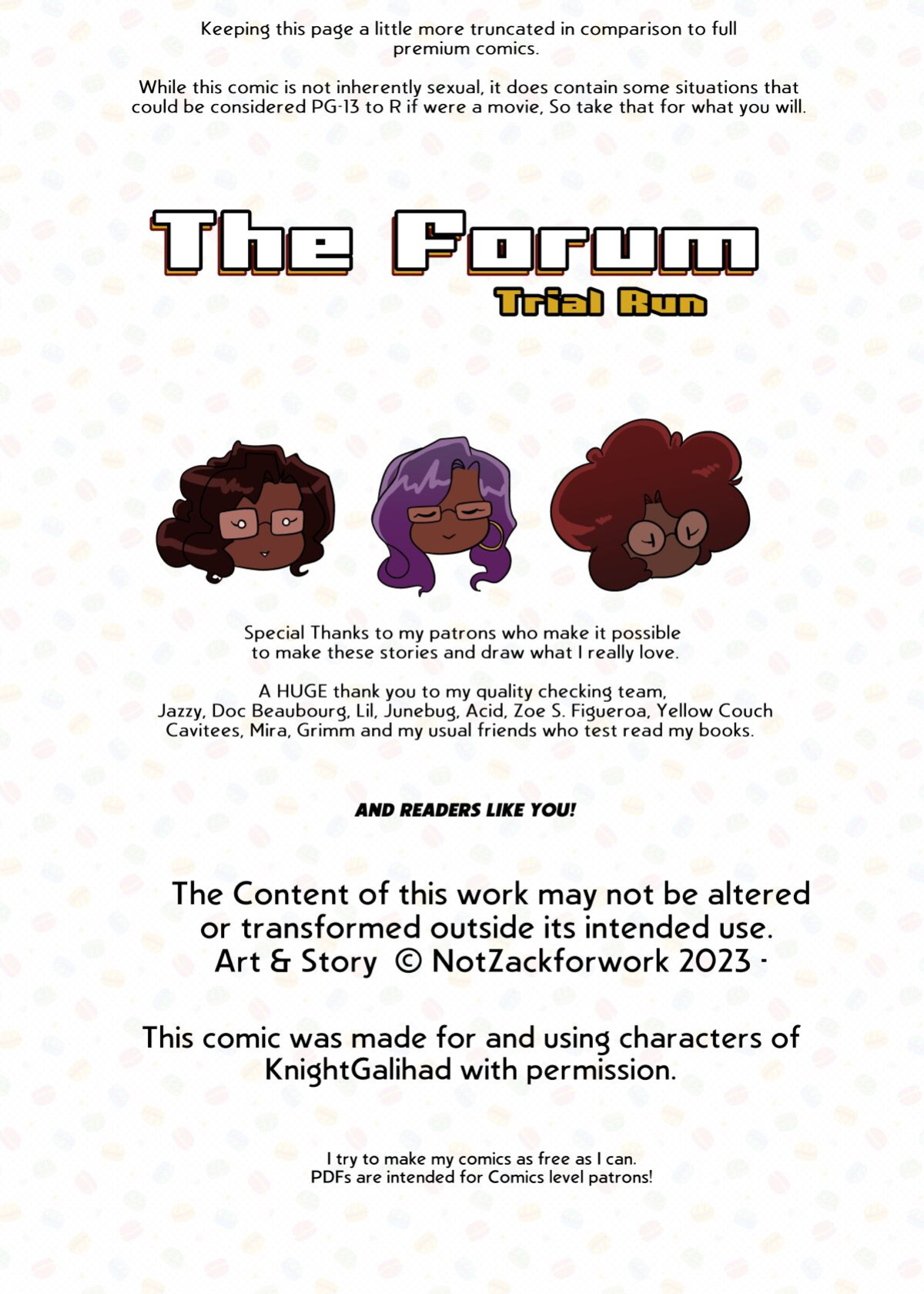 [Notzackforwork] The Forum: Trial Run
