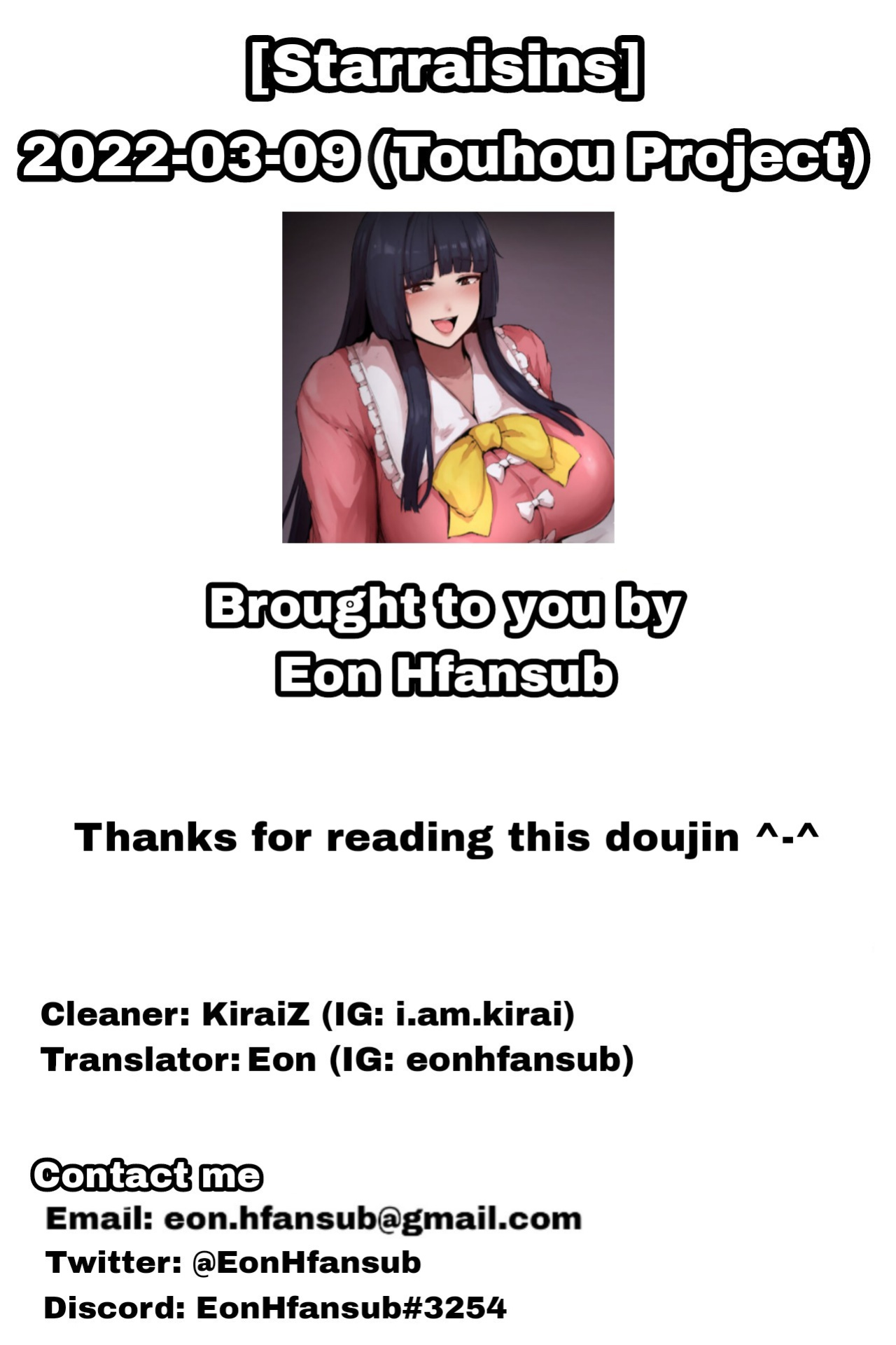 [Starraisins] 2022-03-09 (Touhou Project)