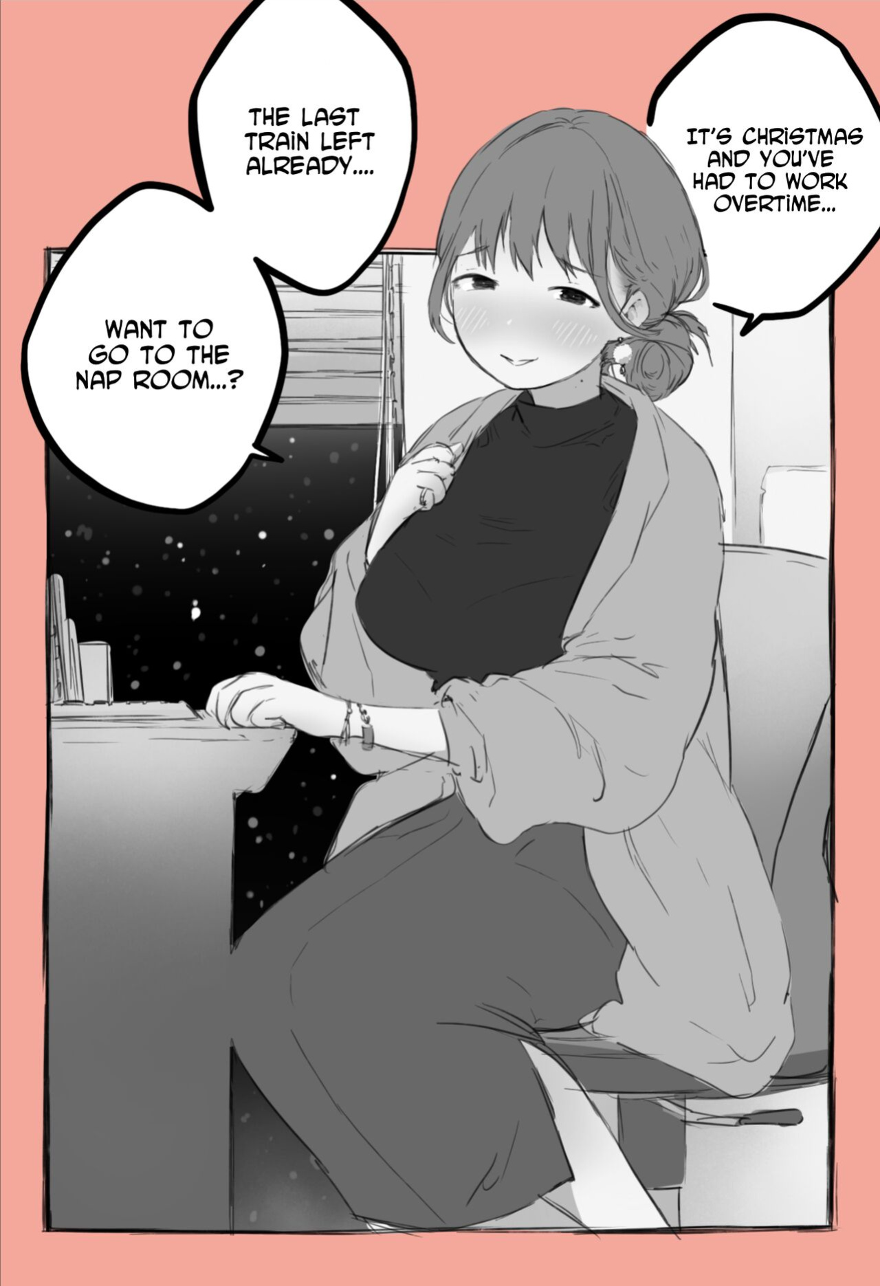 [Hararame] Kurisumasu ni Kaisha no Kamin-Shitsu de Dōki no Musume to... | In the Company's Nap Room at Christmas with a Girl of the Same Year