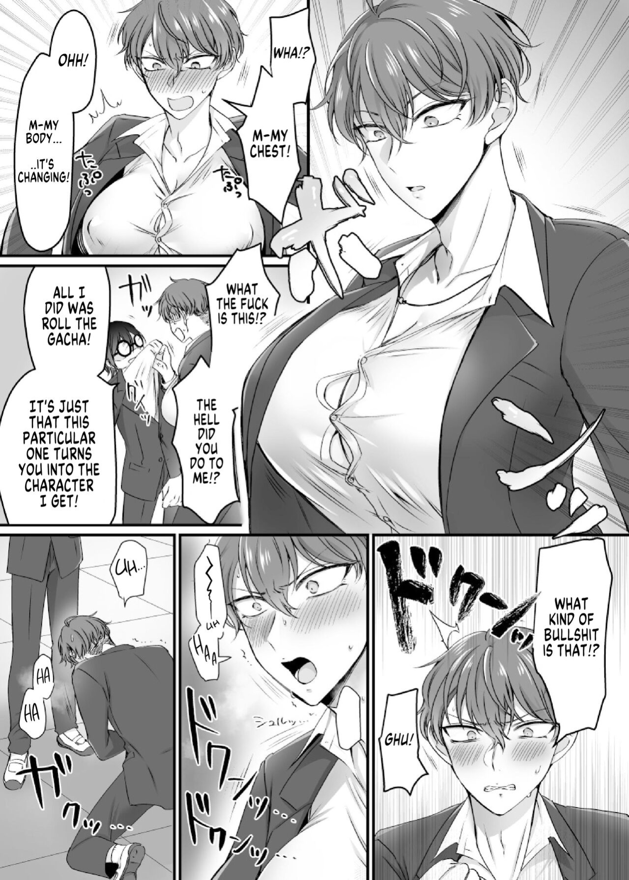 [Amuai Okashi Seisakusho (Moegi Oji-san, Namamugi)] Genjitsu Douki Gacha Nekura Otaku no Yome Chara ni Saserareta Ore | Reality-Synch Gacha How I got Turned Into The Waifu of a Gloomy Nerd [SachiKing]