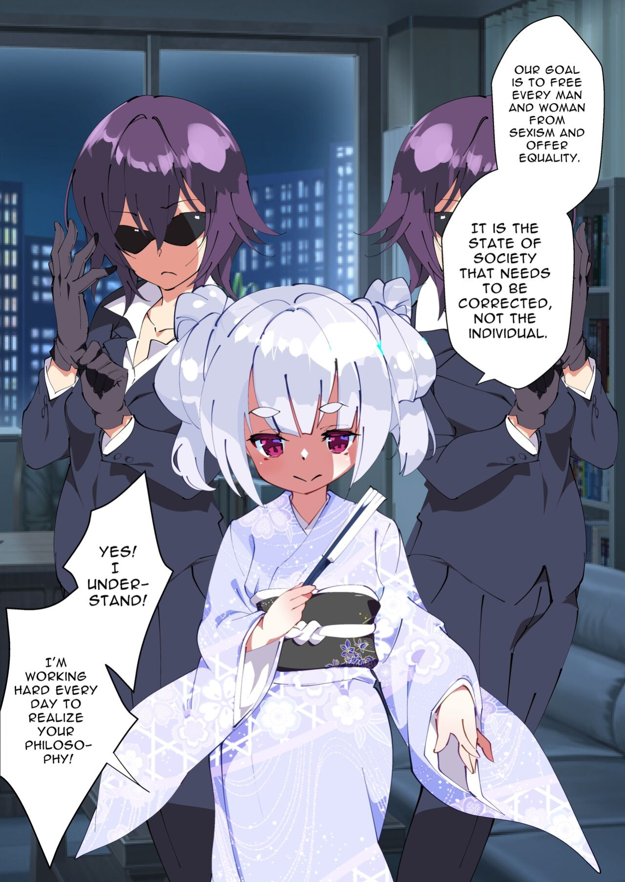 [A-WALKs (Fujishima Sei1go)] Otokogirai o Kojiraseta Onna ni Chinko Hayashite Mita Kekka | I Grew Some Dicks on those Man-hating Girls [Solid Rose]