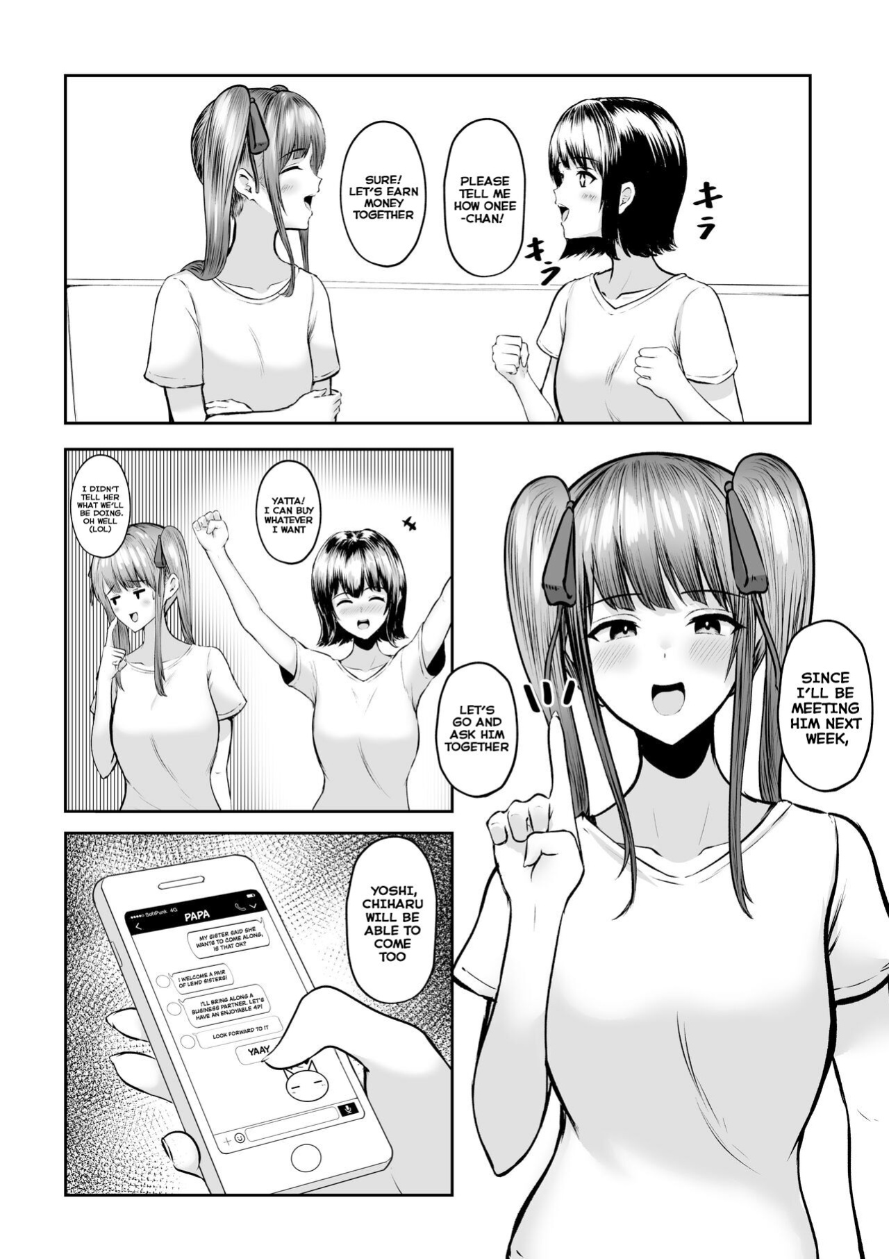 [Nekomimi to Kuro Mask (cielo)] Watashitachi Meimon Onna Gakuen-sei wa Shimai de Papakatsu Shitemasu [SquigglesJP]