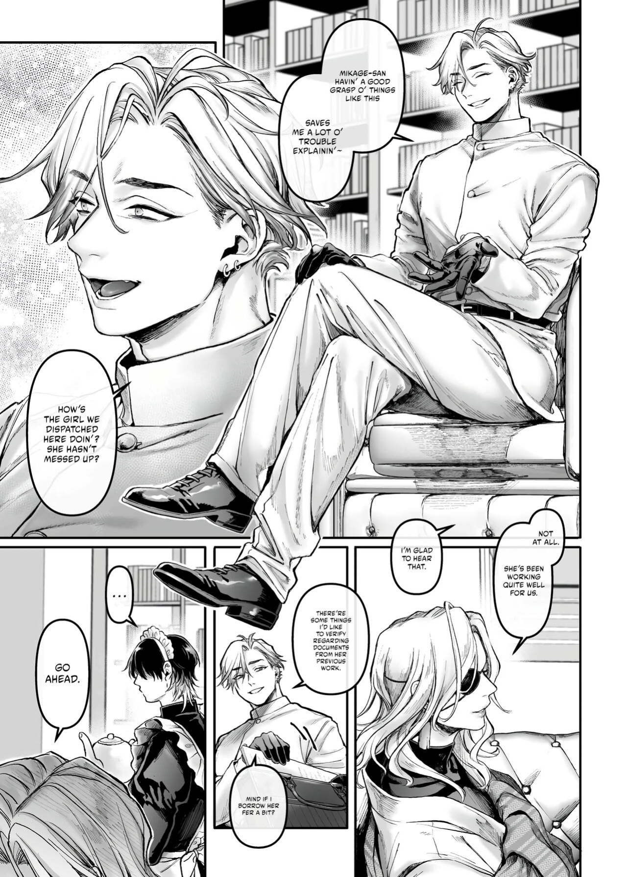 [Yolki Palki (Rororogi Mogera)] Sennyuu! Gakeppuchi Spy no Shakkinhensai RTA ~Josou Maid to Oni Joushi~ | Infiltrate! Debt Repayment RTA of a Spy on the Brink ~The Crossdressing Maid and the Oni Boss~ [Omega Scans] [Incomplete]