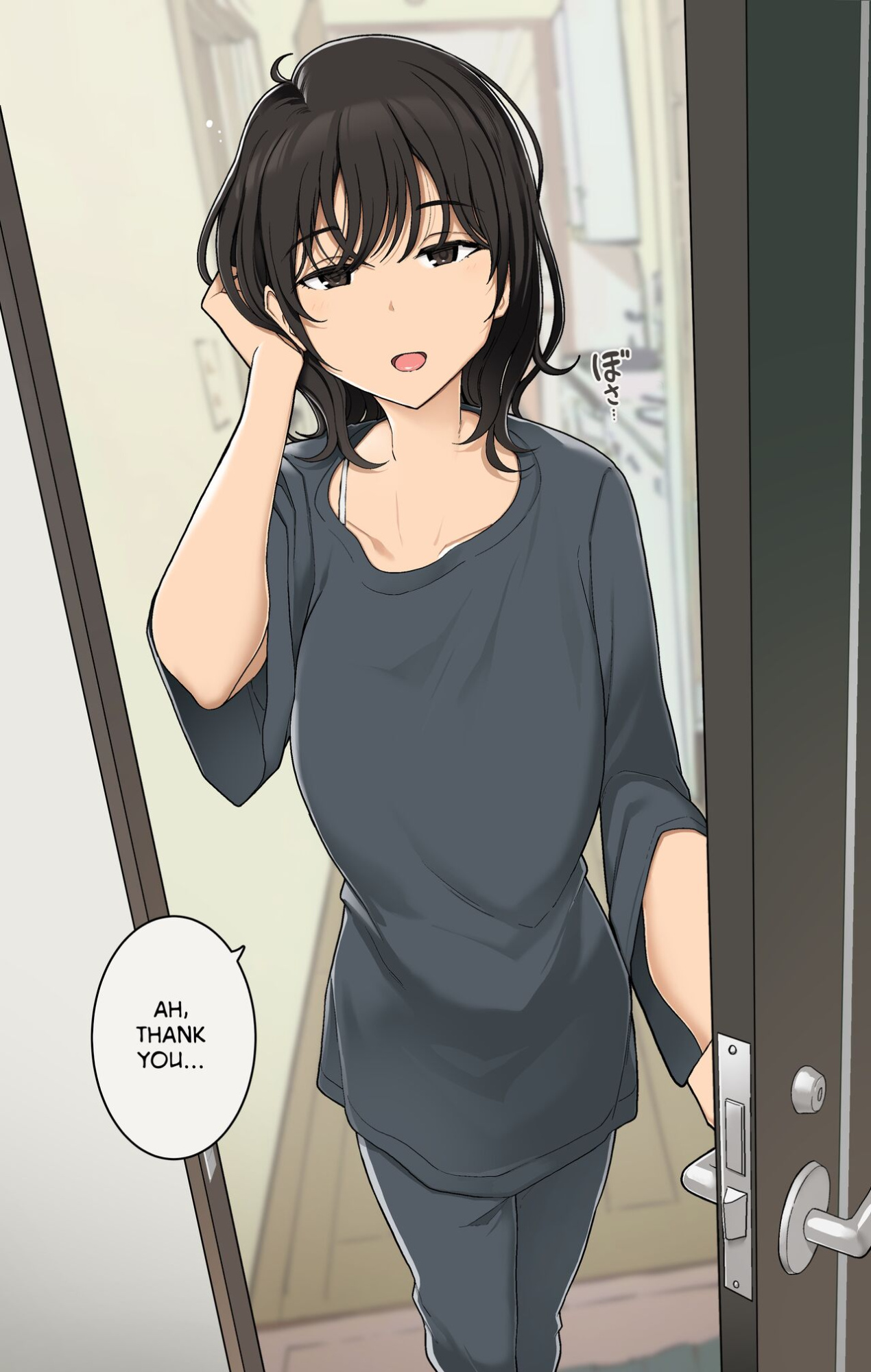 [Wakamatsu] Takuhaibin no Uketorikata ga Dandan Darashinaku Natte Iku OL-chan (+ Ura-hen) | A Woman Whose Greetings to the Delivery Man Gradually Get Sloppier (+ Other Side)