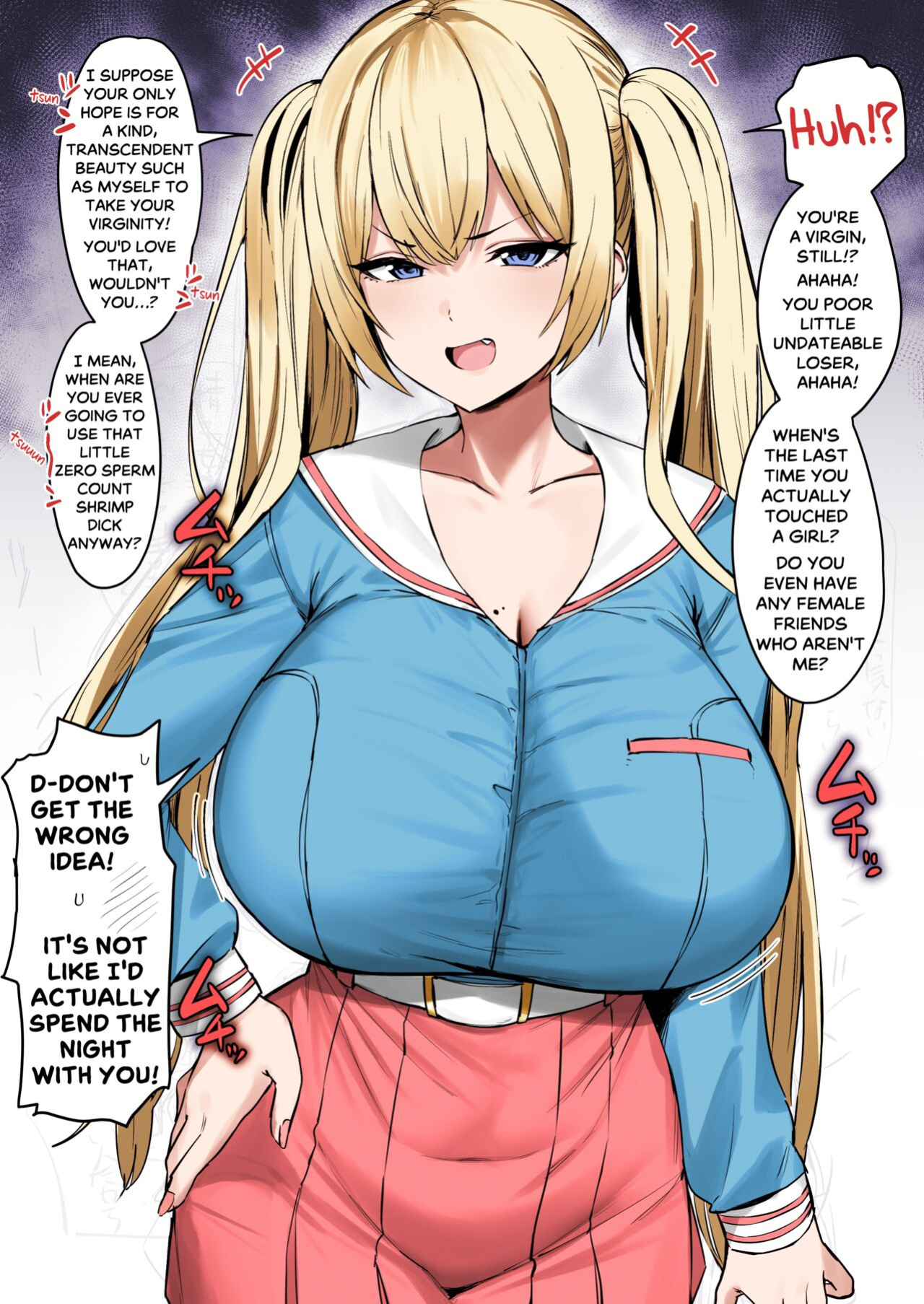 [Hotate-chan] Katte ni Doutei to Kanchigai shite kuru Kotekote no Tsundere Kinpatsu Twintail | Tsuper Tsundere Twintail Blonde Mistakes You as a Virgin [SaLamiLid] [Colorized]