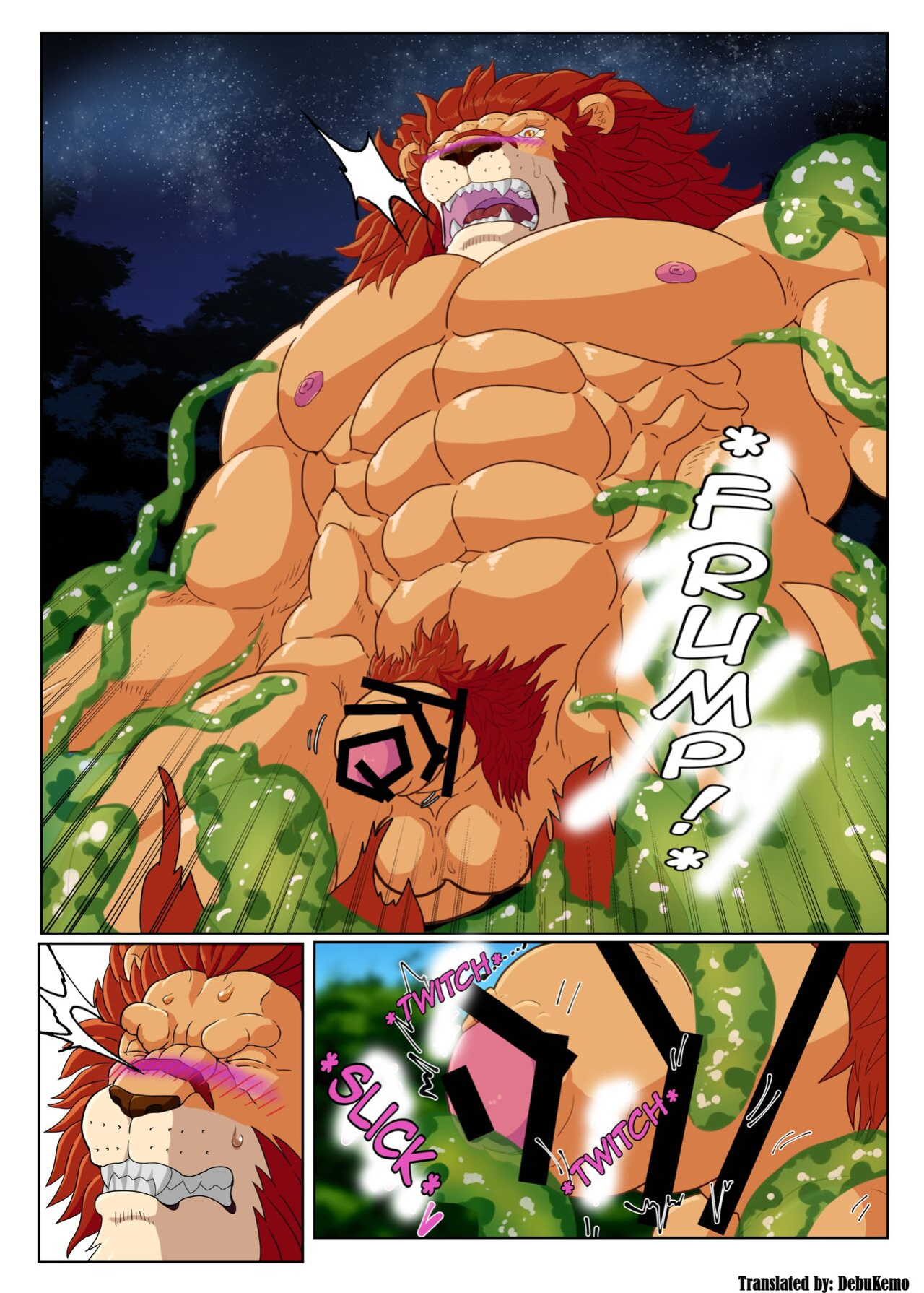 [Kuroneko to Taijutei (Tamineko)] Leo Kokuou no Shasei Kikou ~ Hajimari no Shasei to Kasshoku no Ou no Seitan | King Leo's Ejaculation Journey ~ First Ejaculation and Birth of the Dark King (Warzard) [DebuKemo]