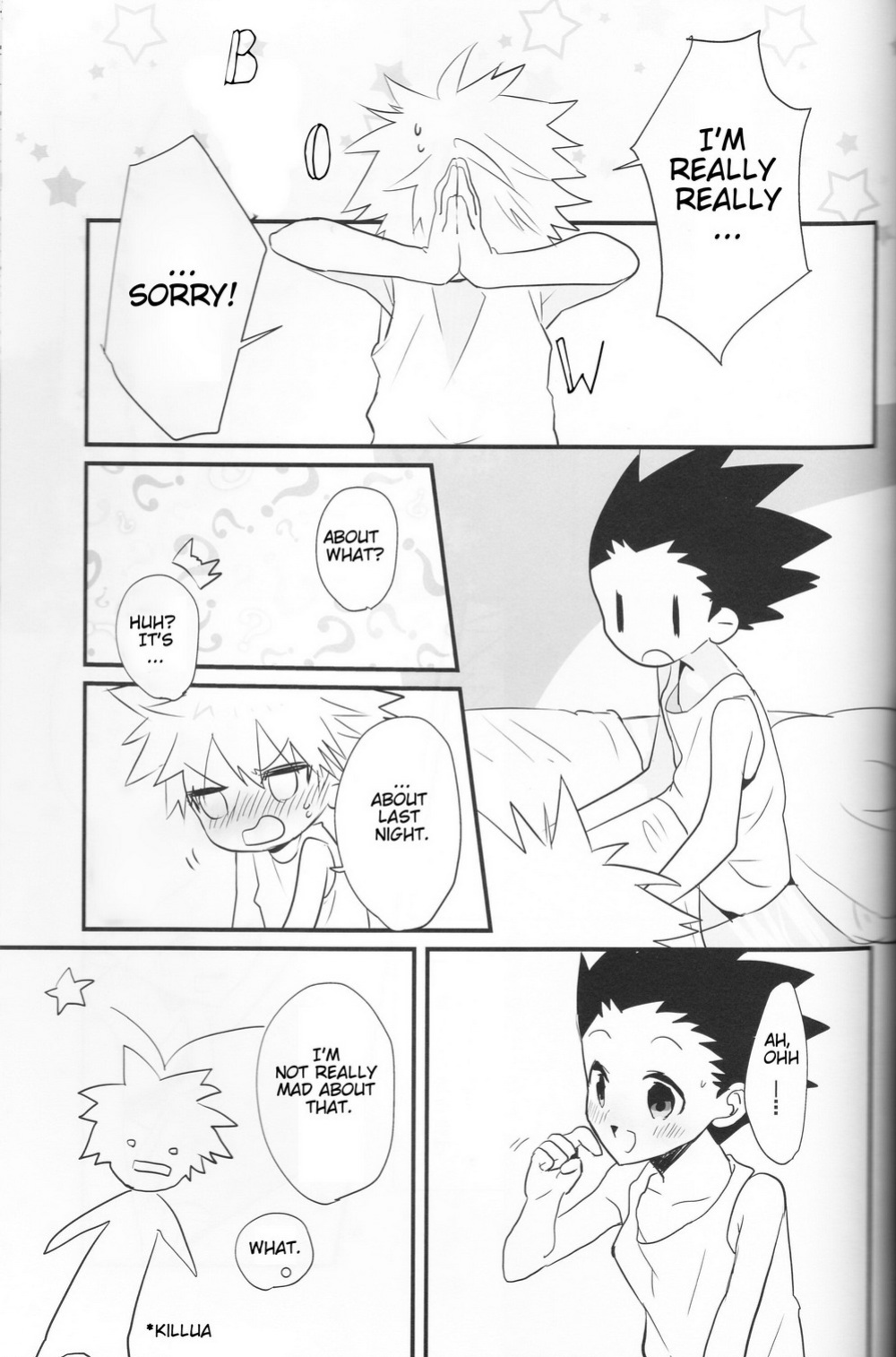 (Shota Scratch 24) [Tanbo (Makita Miki)] Yoru no Shijima ni Omoi o Hasete | Connecting our Feelings in the Silence of the Night (Hunter x Hunter) [Willeke4439]