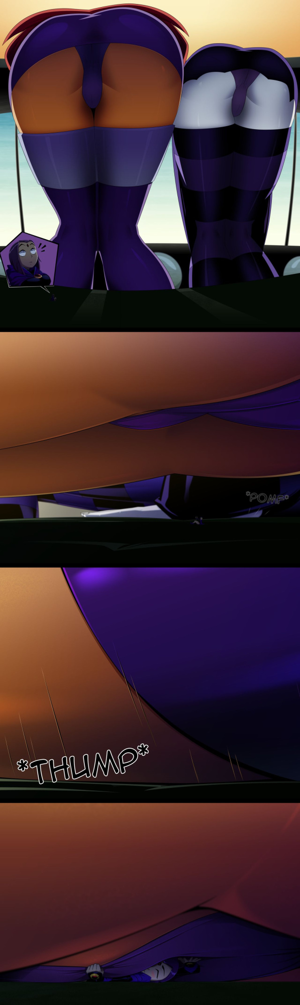 As Punishment For Her Sins, Raven Must Have Sex With Starfire And Blackfire