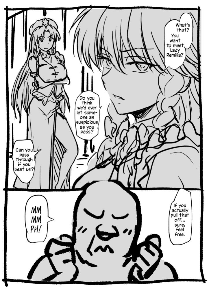 [Ahemaru] Sakuya-san to Meiling-san to Long-Range Oji-san | Sakuya, Meiling and the Long-Range Uncle (Touhou Project) [Solas]