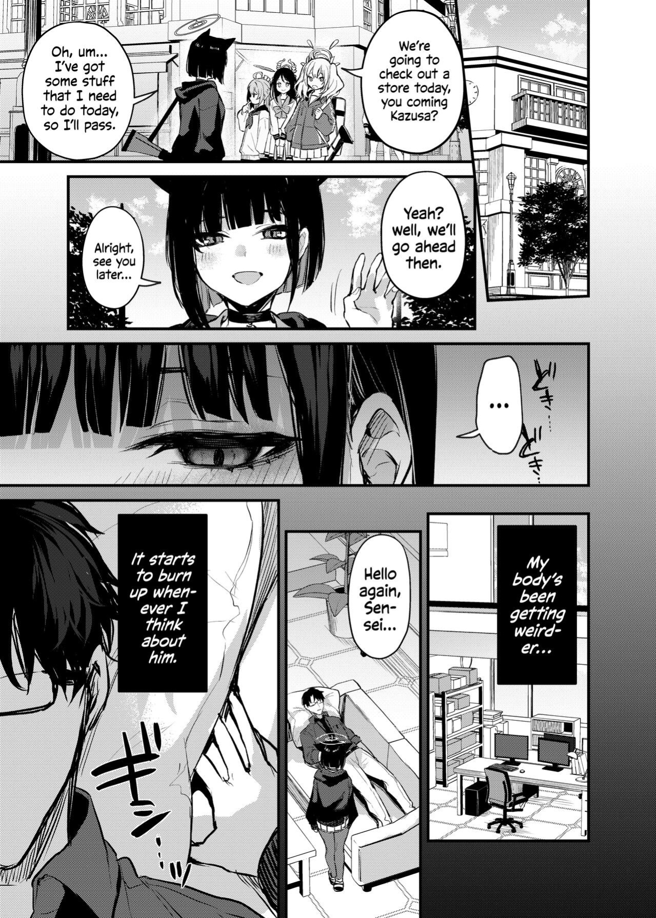 [Osenbei no Mori (Danimaru)] Kyouyama Kazusa no Amai Himitsu | Kyouyama Kazusa's Sweet Secret (Blue Archive) [Watson]