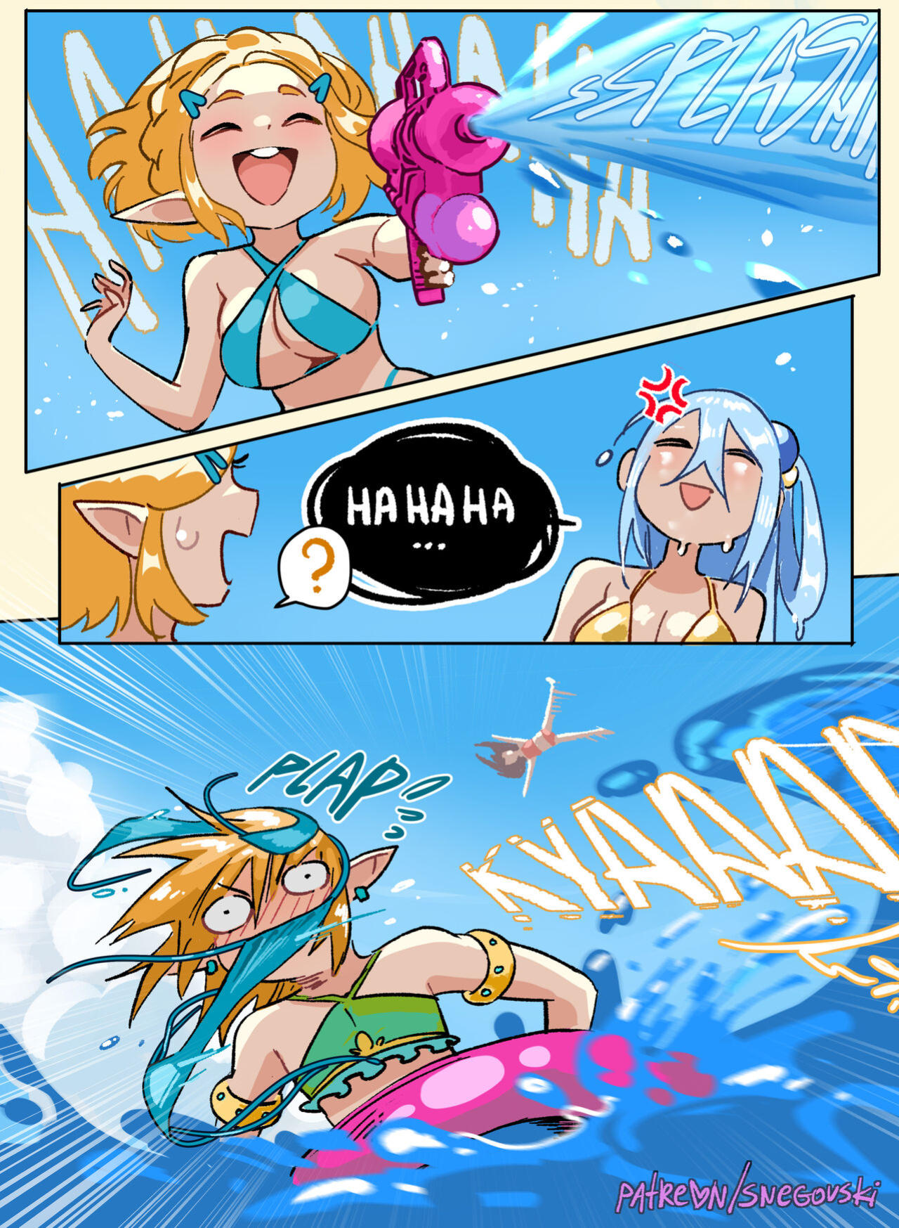 [Snegovski] ZeldaSuba????Beach episode (Breath of the Wild, KonoSuba)