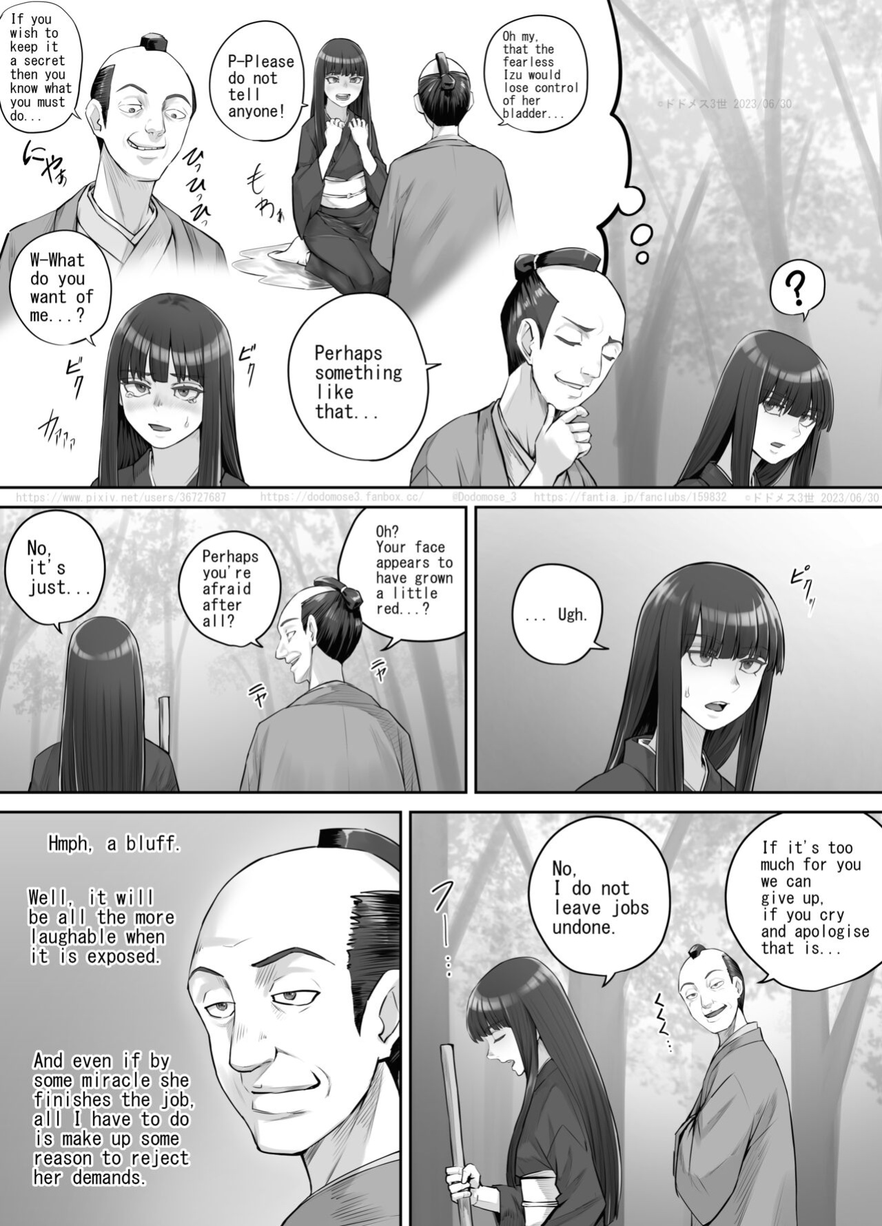 [DODOMESU3SEI] 前髪ぱっつん黒髪ロングの女の子が妖怪を退治するお話 （English Version）