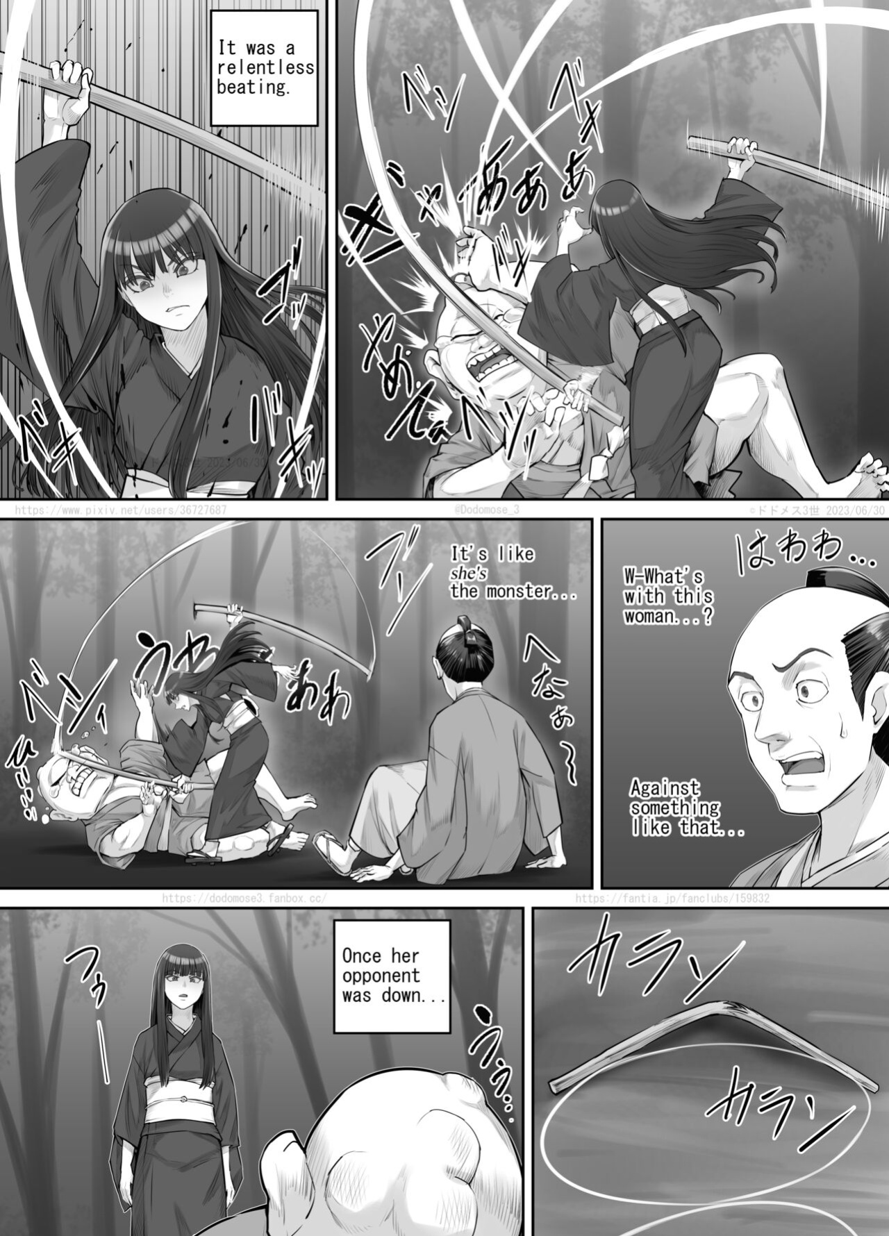 [DODOMESU3SEI] 前髪ぱっつん黒髪ロングの女の子が妖怪を退治するお話 （English Version）