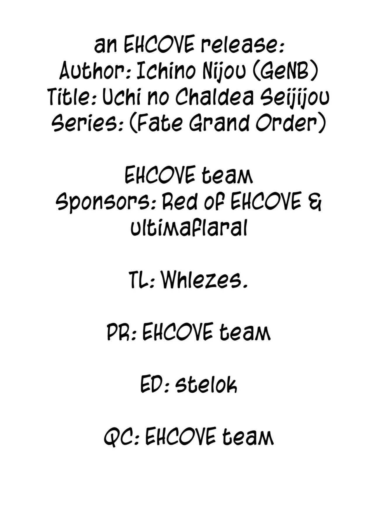 [Ichino Nijou (GeNB)] Uchi no Chaldea Seijijou | The Sexual Circumstances at Caldea (Fate/Grand Order) [EHCOVE]