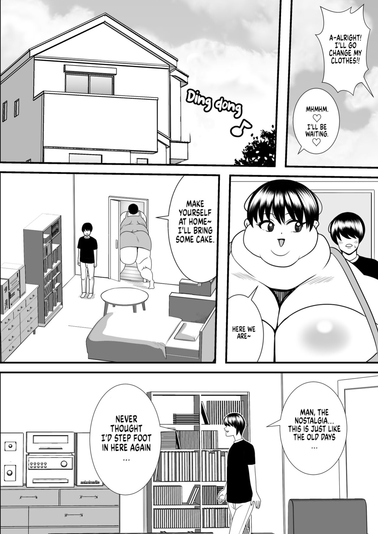 [Nekorondoru (Tokei)] My old babysitter, who I haven’t seen in ten years, has gained weight and became monstrous | Zutto Akogarete Ita Otonari no Onee-san ni 10-nenburi ni Atte Mitara Kusodebu Monster to Kashite