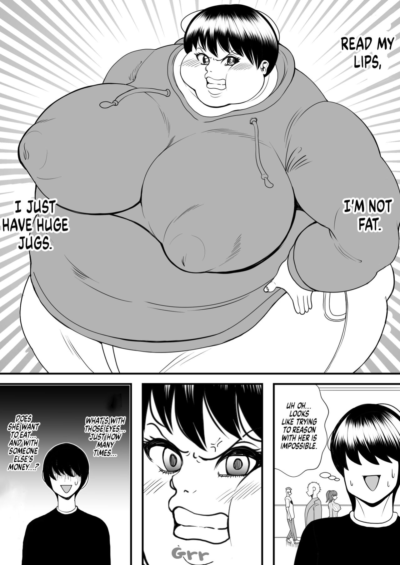 [Nekorondoru (Tokei)] My old babysitter, who I haven’t seen in ten years, has gained weight and became monstrous | Zutto Akogarete Ita Otonari no Onee-san ni 10-nenburi ni Atte Mitara Kusodebu Monster to Kashite