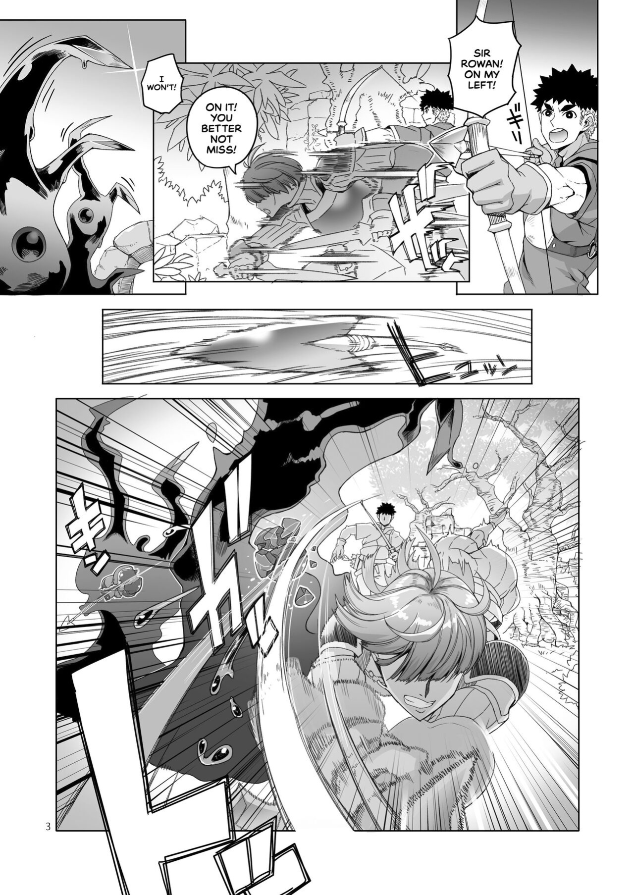 [Asaki Blog Branch Office (Asaki Takayuki)] Rowan Nyokenshi wa Kakusenai | Rowan, the Swordswoman in Plain Sight [cutegyaruTL]