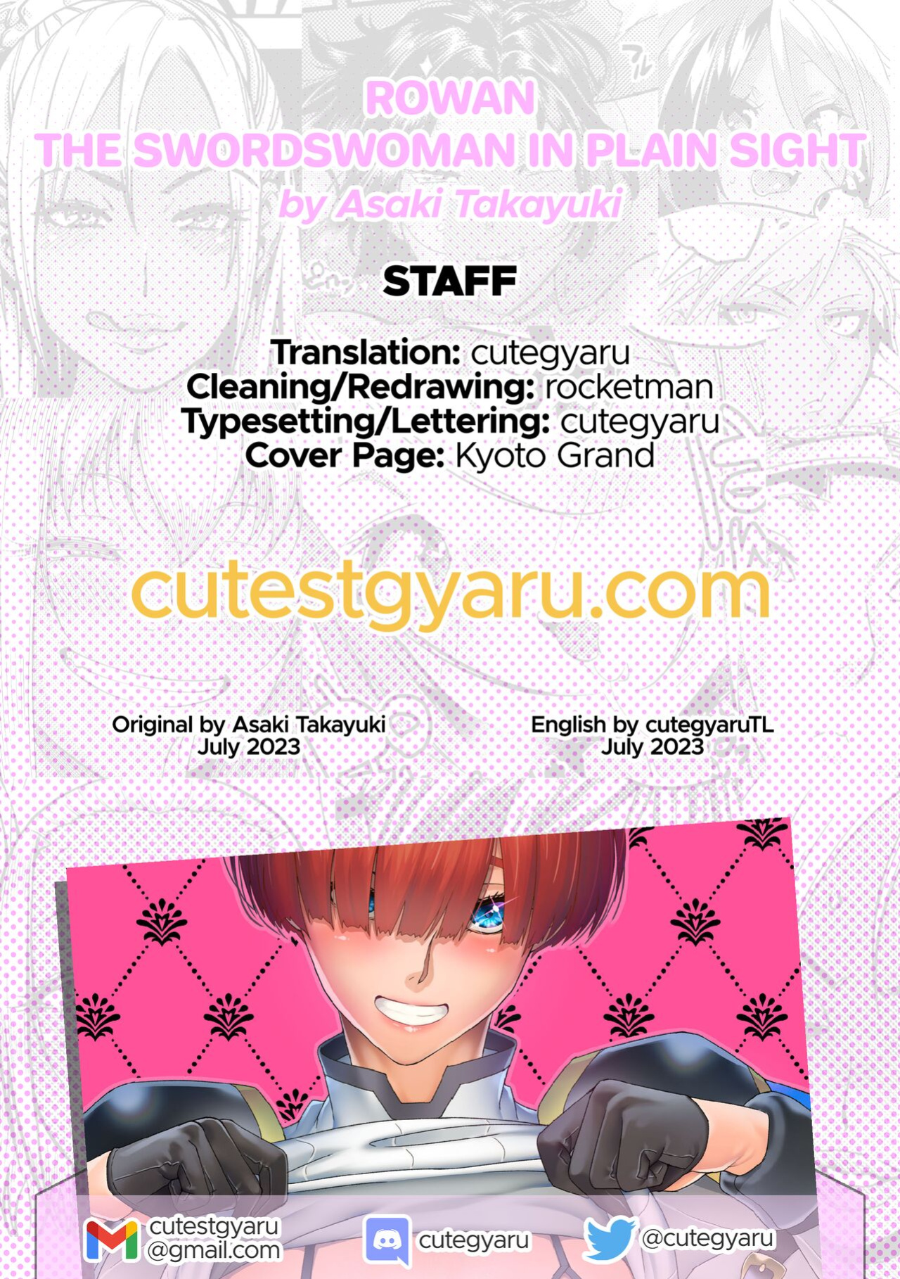 [Asaki Blog Branch Office (Asaki Takayuki)] Rowan Nyokenshi wa Kakusenai | Rowan, the Swordswoman in Plain Sight [cutegyaruTL]