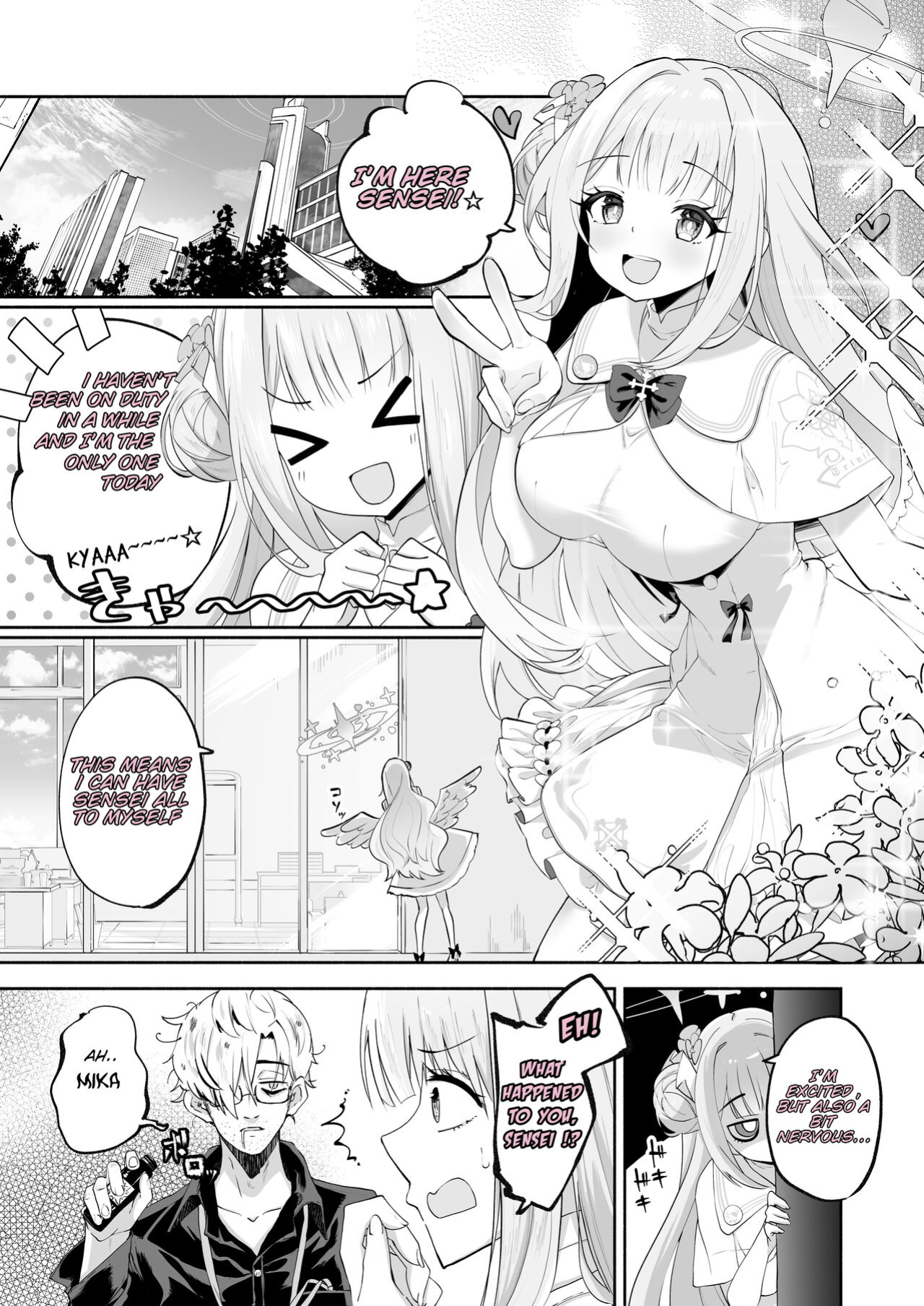 [Hatogoya (Hatoharu)] Hoshi no Izumi wa Amai Yuuwaku | The Sweet Temptation of the Starry Fountain (Blue Archive)