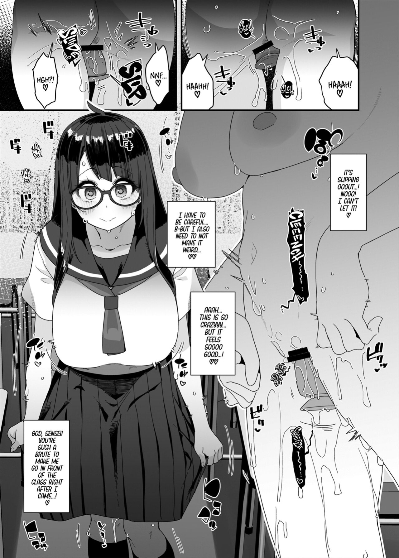 [condiment moderately (Maeshima Ryou)] Dosukebe Kyonyuu JC ga Kounai Onanie Suru Hanashi | The Slutty, Stacked Middle-Schooler Who Shlicks During Class [Sloppy Seconds]