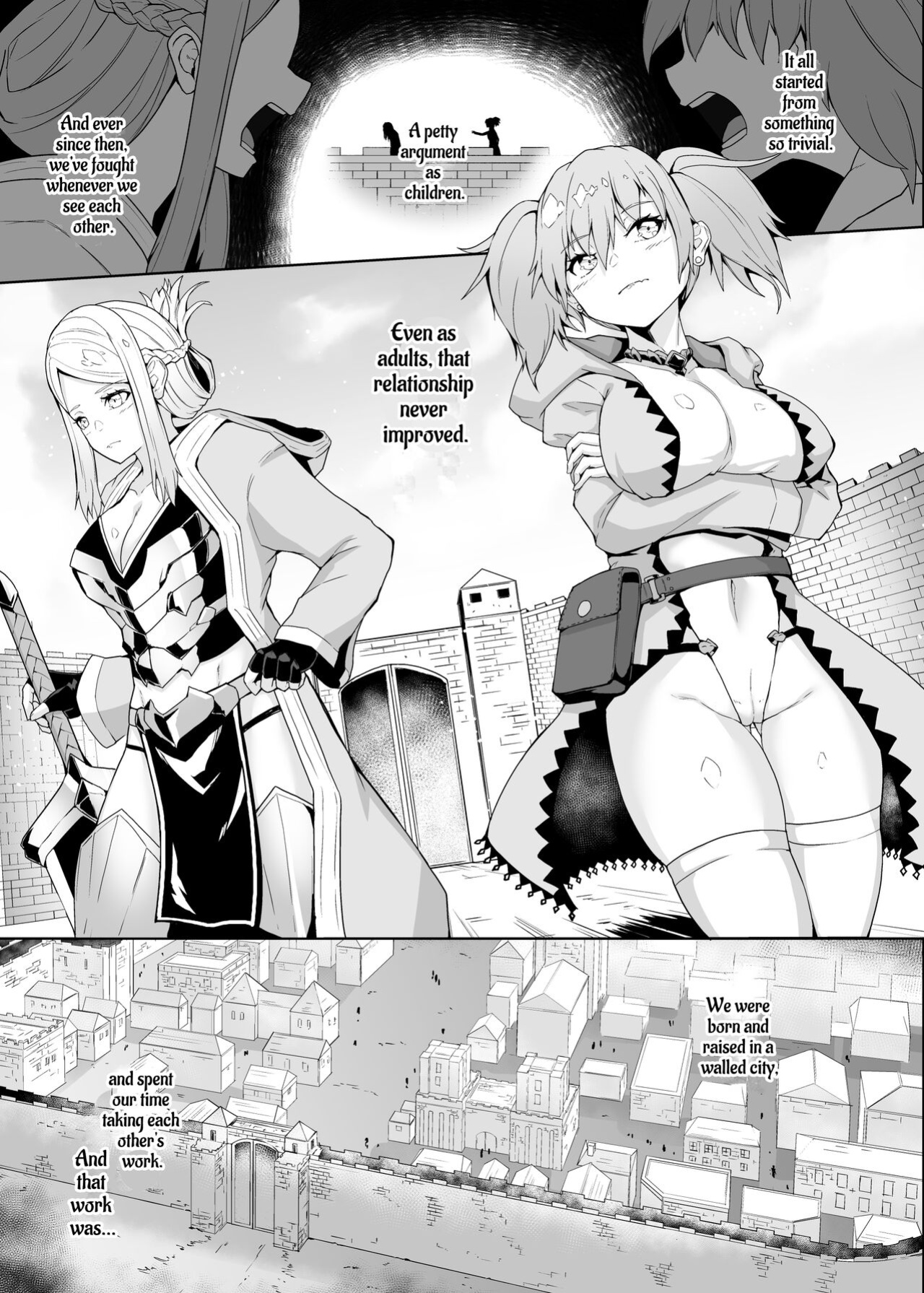 [Gotarou no All Night Fuck (Gotarou)] A Witch and Swordswoman Lose Everything To Forced Futanari Level Draining Sex | Level Drain Futanari Kyousei Sex o Saserarete, Subete o Ushinau Onna Mahoutsukai to Onna Kenshi [ApricotJam]