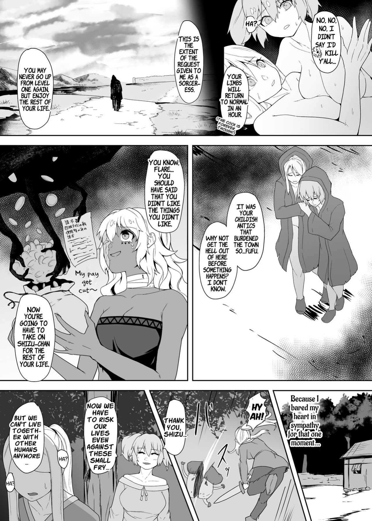 [Gotarou no All Night Fuck (Gotarou)] A Witch and Swordswoman Lose Everything To Forced Futanari Level Draining Sex | Level Drain Futanari Kyousei Sex o Saserarete, Subete o Ushinau Onna Mahoutsukai to Onna Kenshi [ApricotJam]