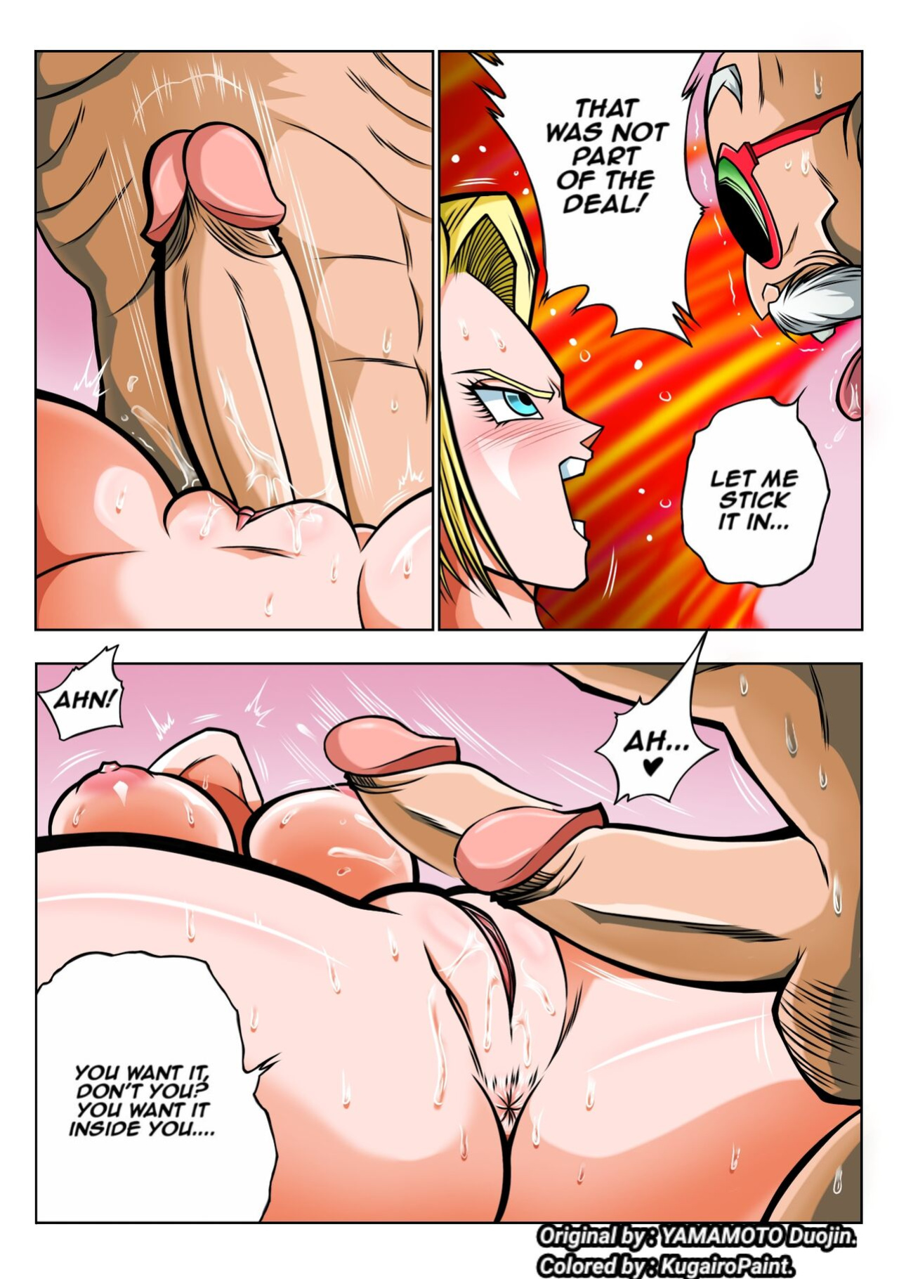 Android 18 vs Master Roshi (Dragon Ball Z) [Uncensored] [Colourized] [Kugairopaint]