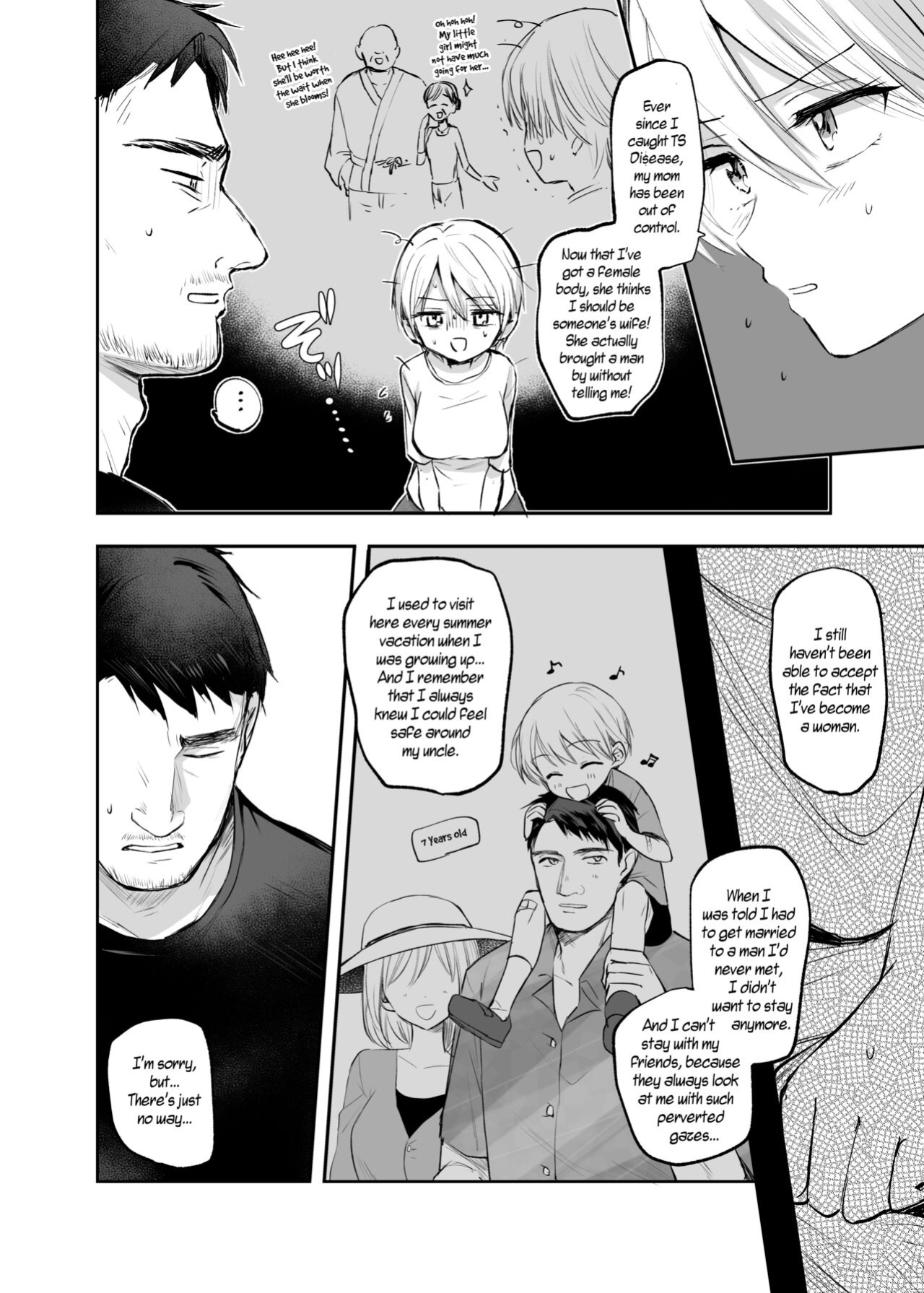 [Tetsukazuno Ao. (Emilio)] Nyotaika Shita Ore wa, Oji-san ni... | I Became a Woman, and my Uncle... [WisdomWapiti]